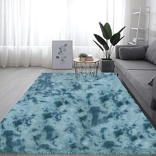 Fuzzy Abstract Area Rugs for Bedroom Living Room Fluffy Shag Fur Rug for Kids Nursery Dorm Room Cozy Furry Rugs Plush Throw Rug Shaggy Decorative Accent Rug for Indoor Home Floor Carpet