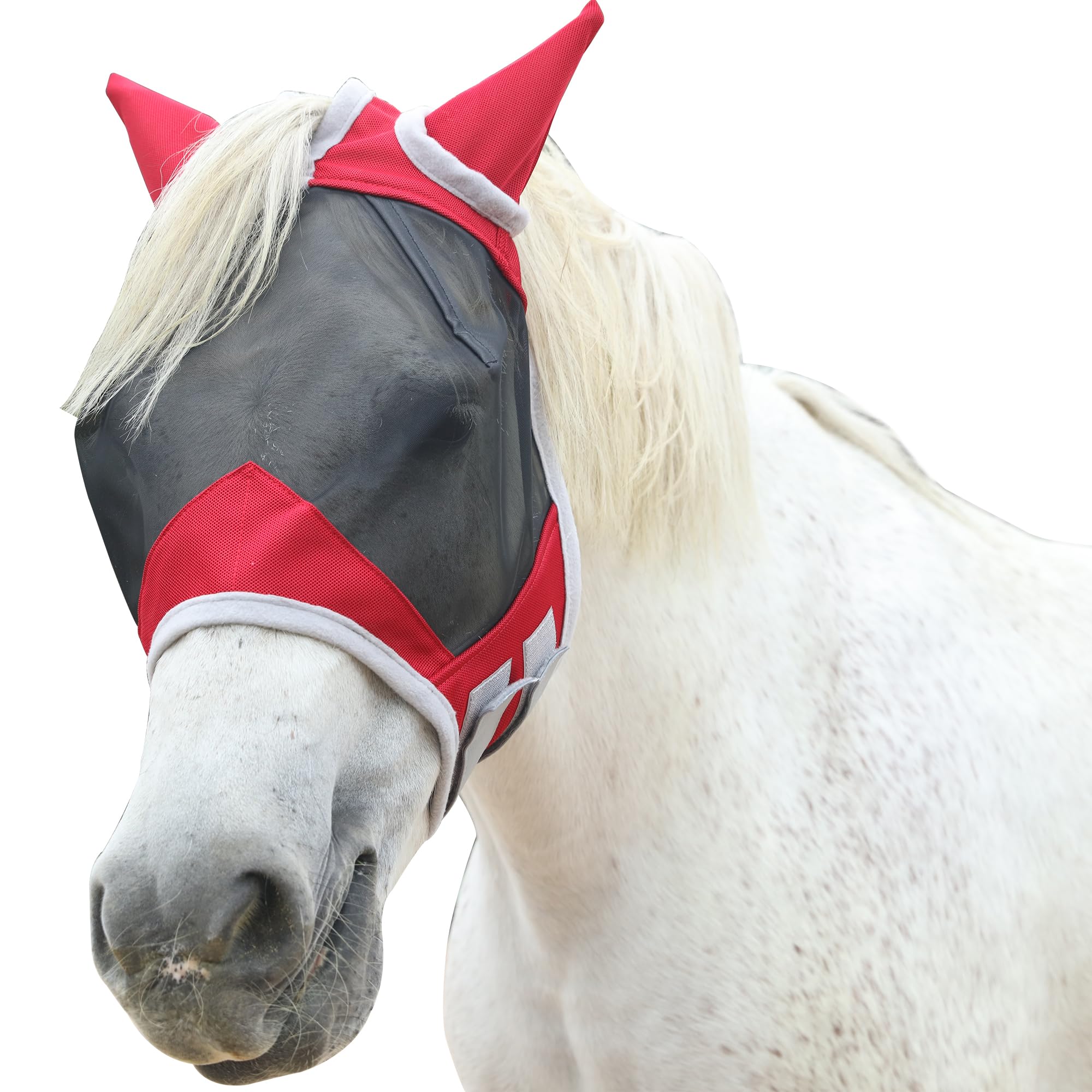 Masque anti-mouches chevaux anti-UV en maille respirante grand espace yeux