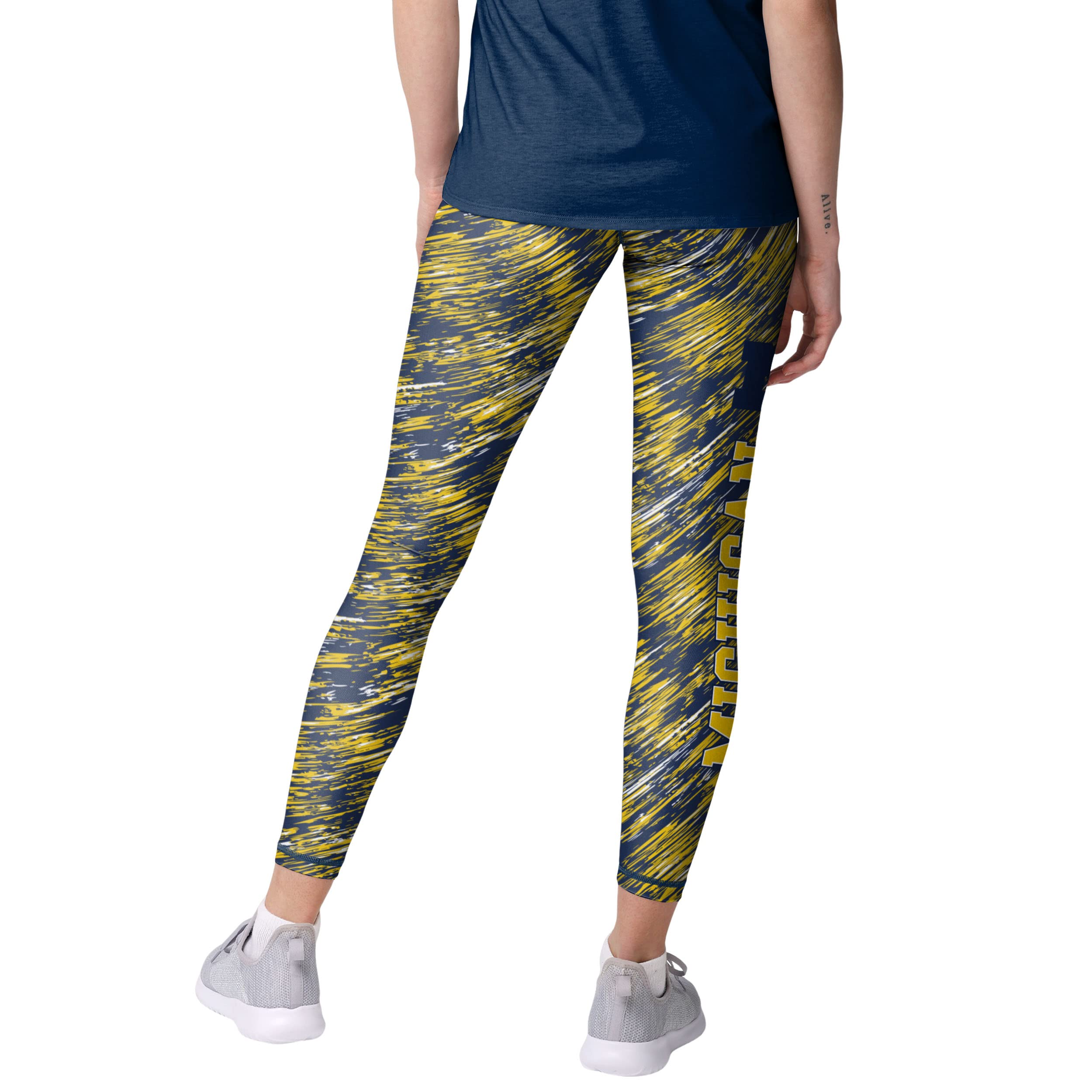 FOCO Michigan Wolverines NCAA Womens Static Rain Leggings - S