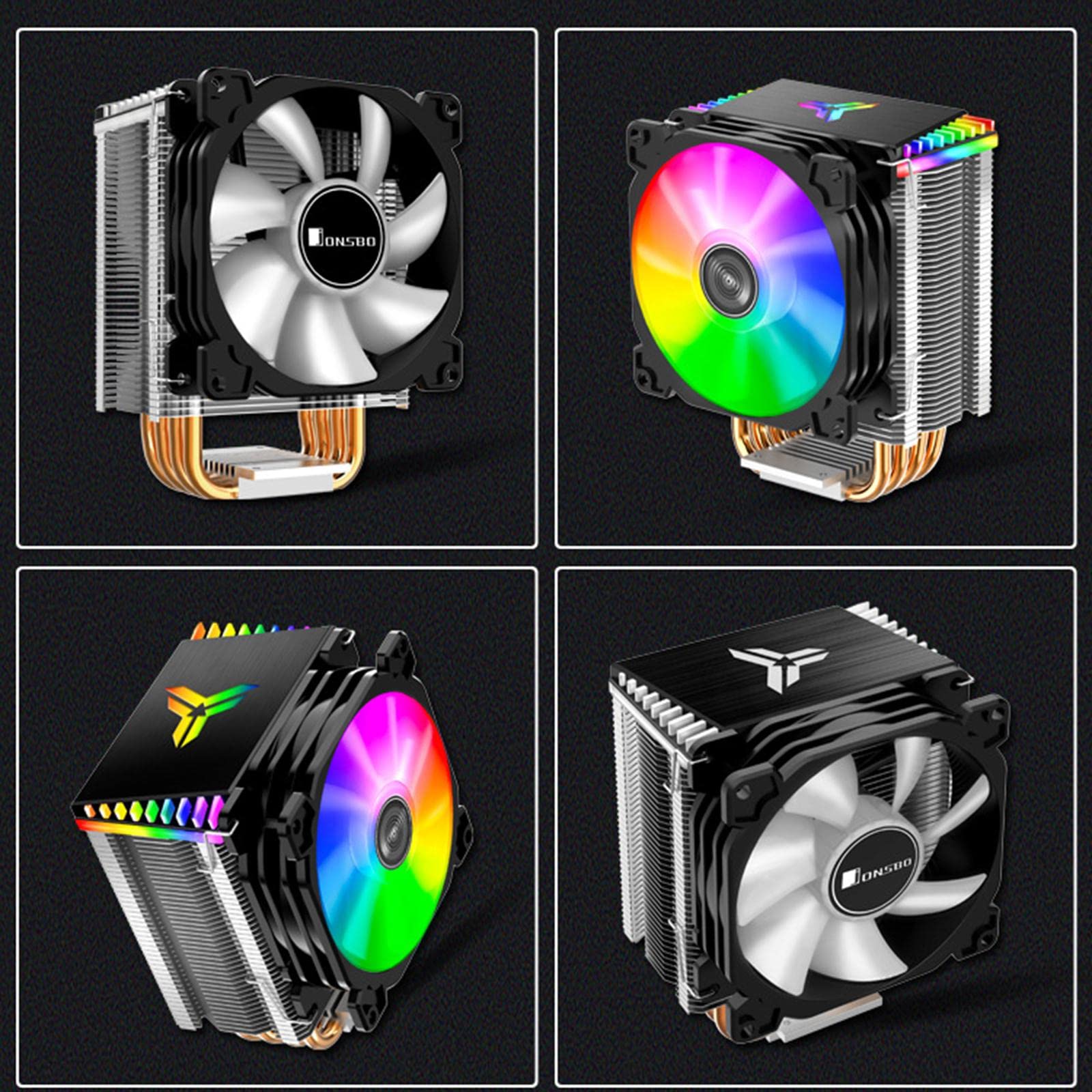 per Computer Dissipatore CPU Ventola PC Raffreddamento con 4 Tubi di Rame ARGB Sincronizzazione PWM Adatto per Assemblaggio