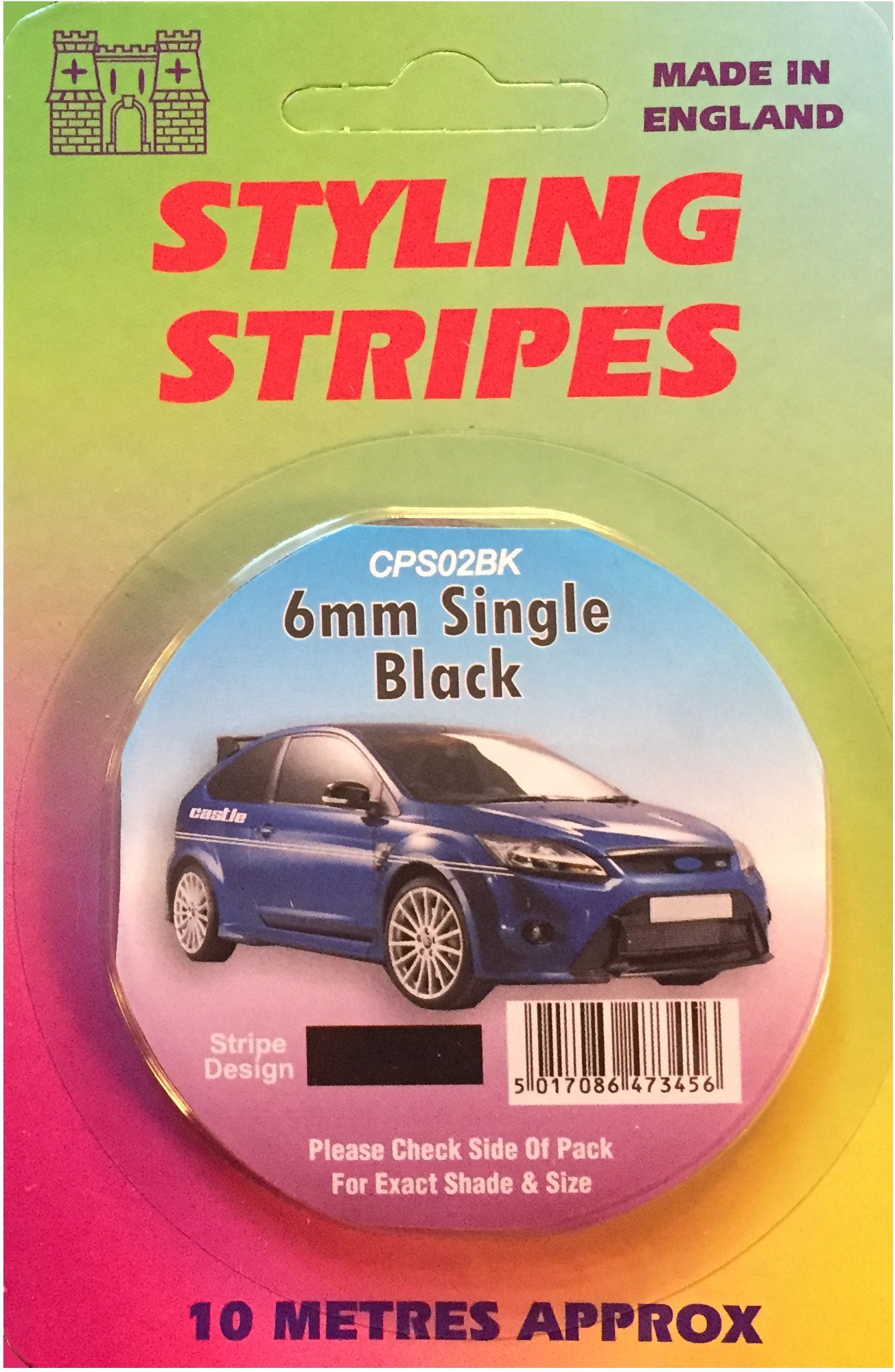 Styling Coach line Black Pin Stripe Single 6mm 10 Meters Long Black Tape Packaging may Vary