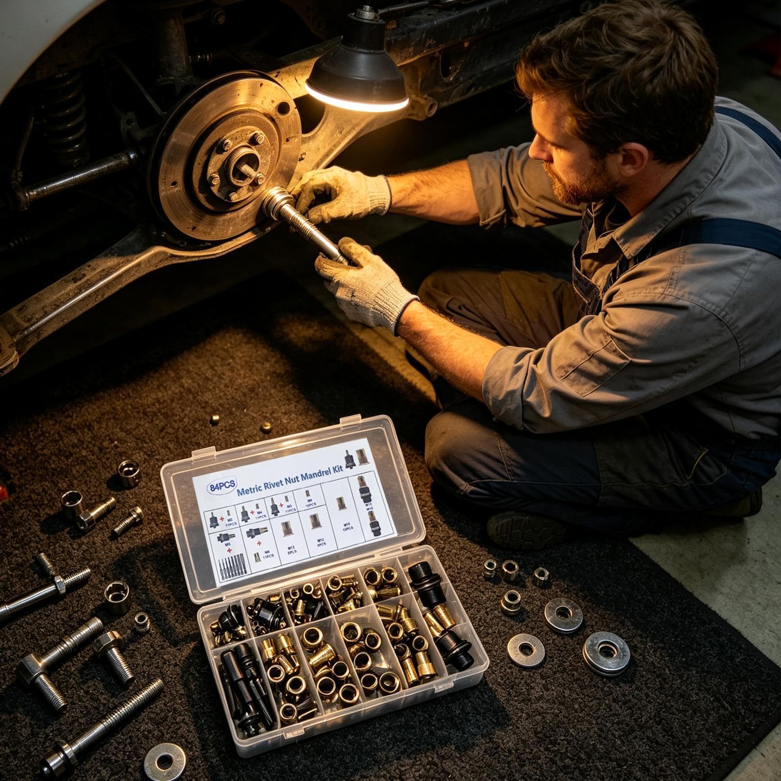 Kit de tuercas remachables Adaptador reparador en acero al carbono para