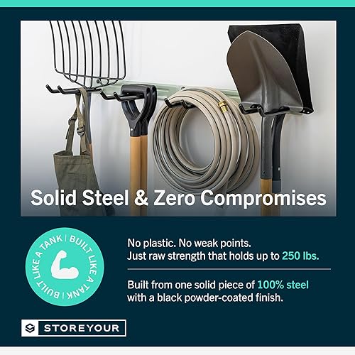 Miniatura 10 de StoreYourBoard BLAT - Organizador de herramientas de jardín para garaje, montaje en pared, organización y almacenamiento de garaje, perchas de pala