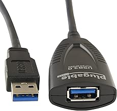 Plugable 5 Meter (16 Foot) USB 3.0 Active Extension Cable with AC Power Adapter and Back-Voltage Protection - coolthings.us