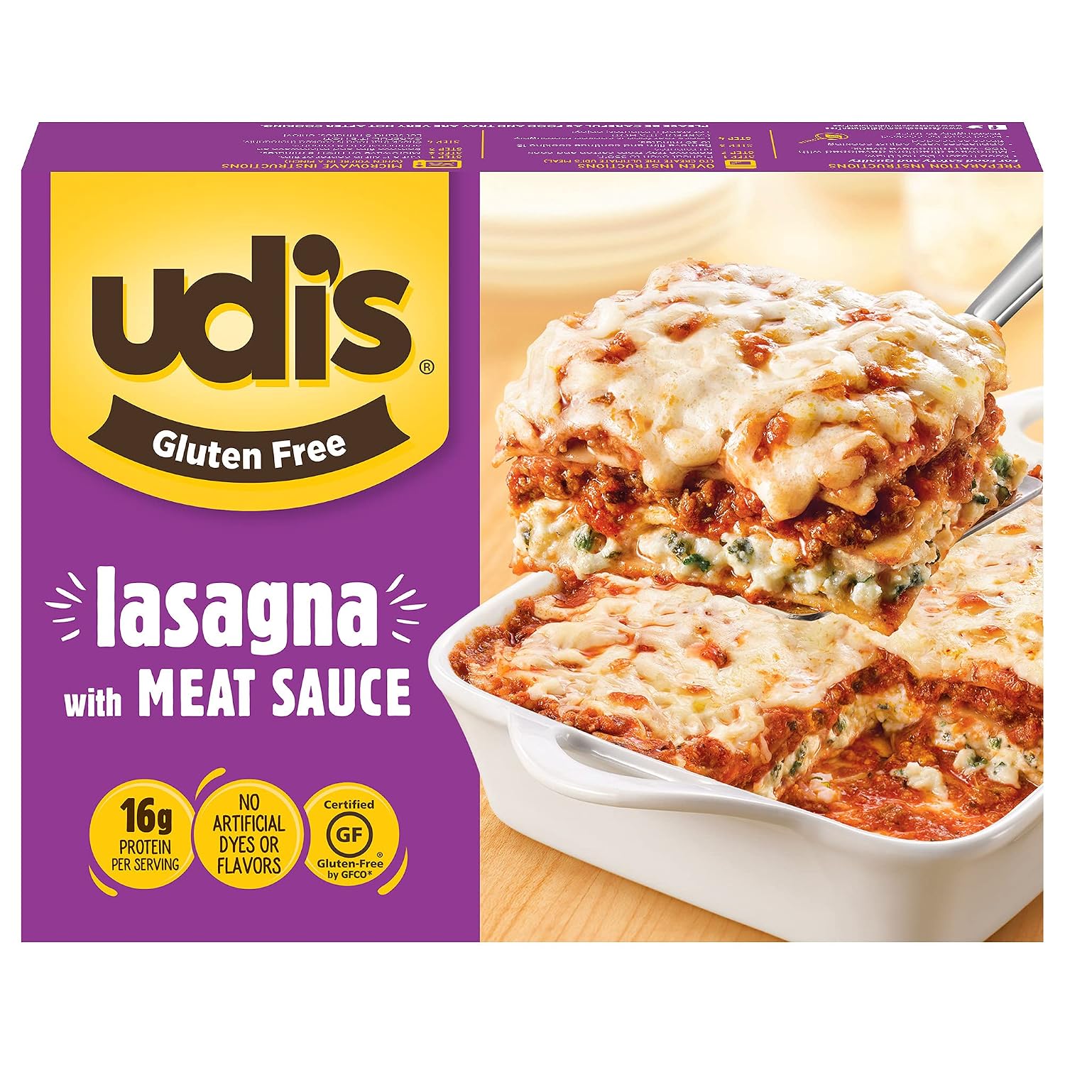 Udi's Gluten Free Lasagna With Meat Sauce, Frozen, 28 oz.