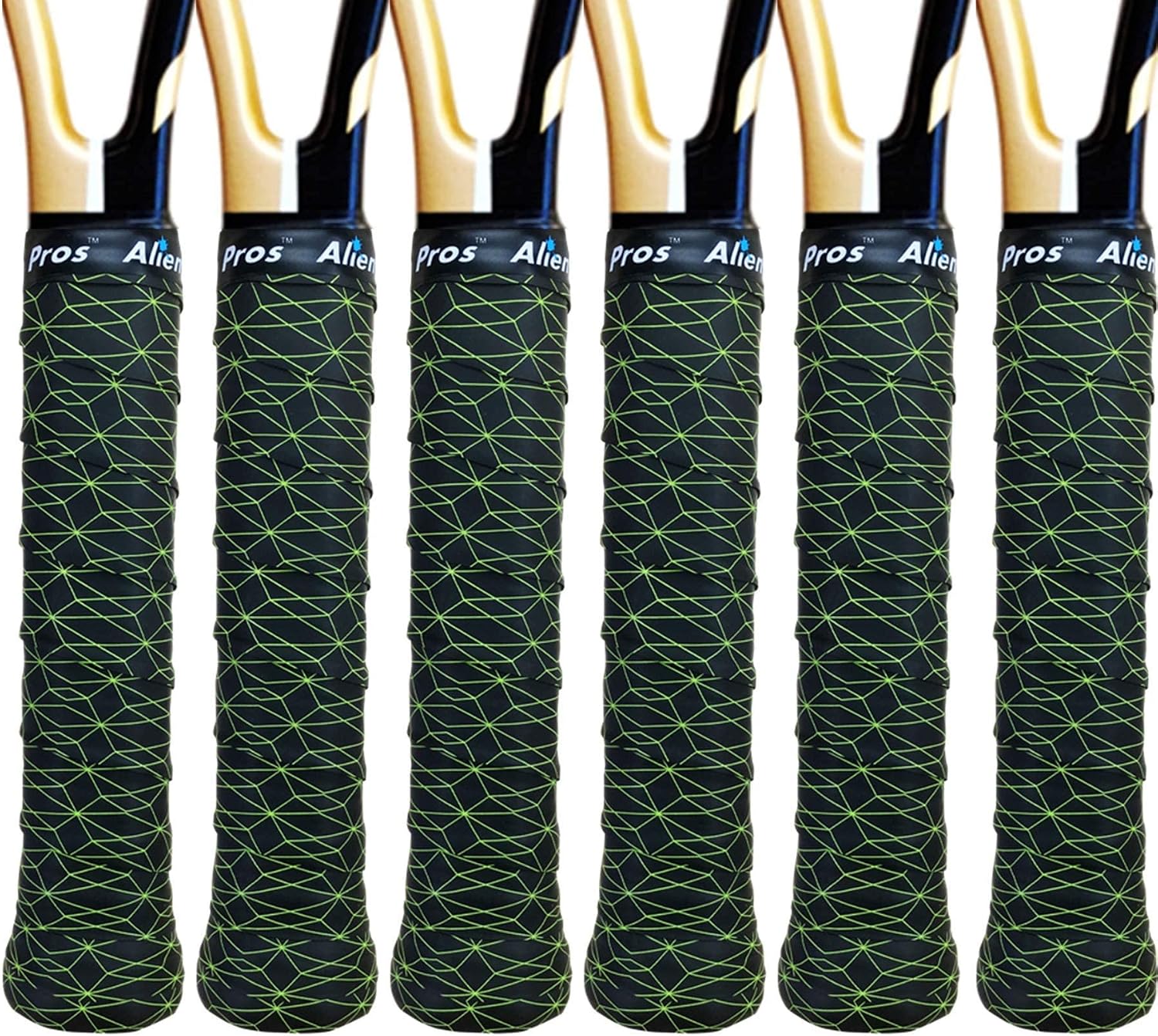 ALIEN PROS 12 Pack Sailor Mix & Cubic Tennis Racket Grip Tape – Tac Moisture Feel Tennis Grip – Wrap Your Racquet for High Performance