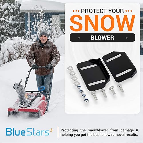 Miniatura 2 de BlueStars 784-5580 - Zapatas deslizantes de metal con accesorios de montaje - para sopladores de nieve MTD Cub Cadet Yardman de 2 etapas - Reemplaza