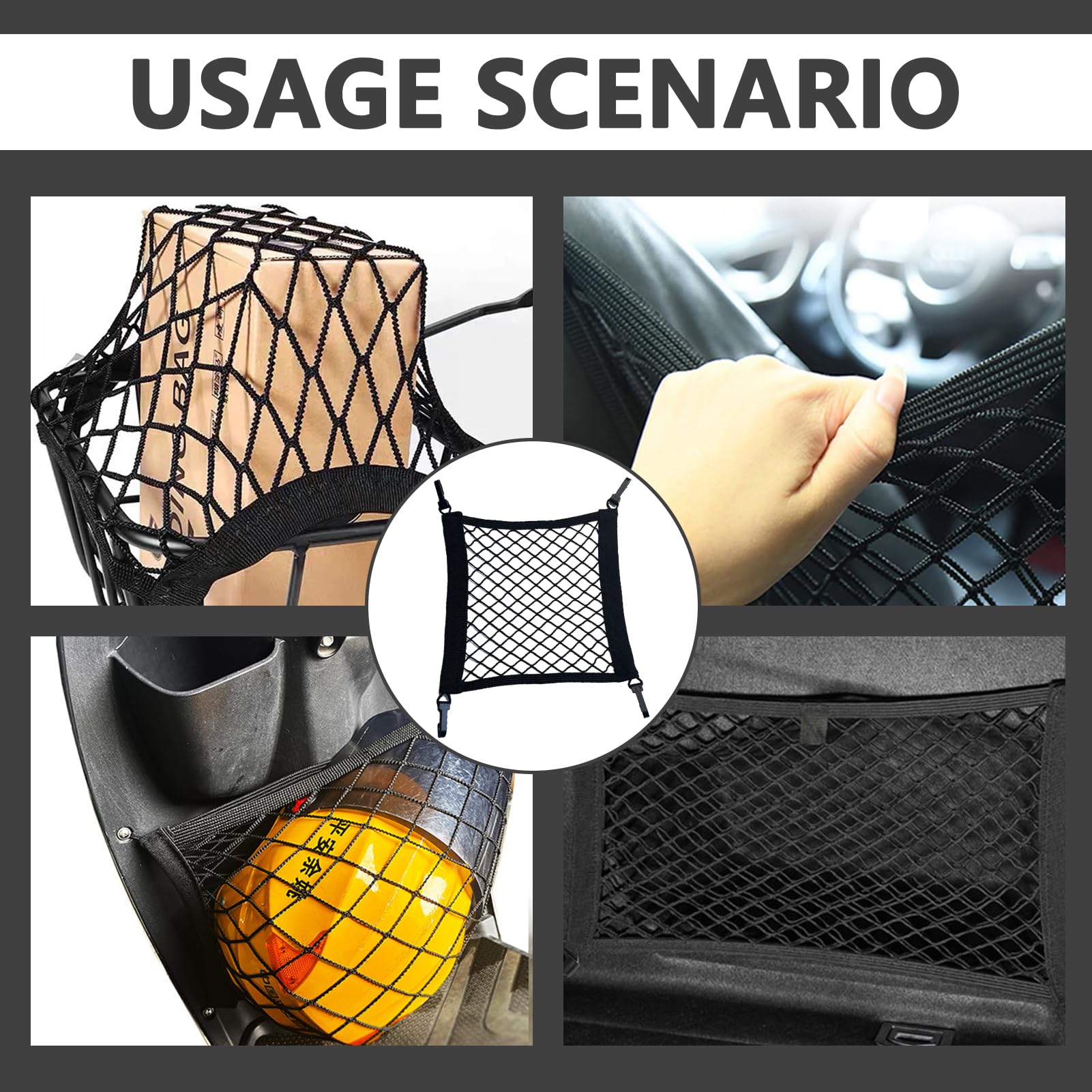 Filet Cargo Moto Facile à Utiliser Avec Crochets En Plastique Pour Un Stockage