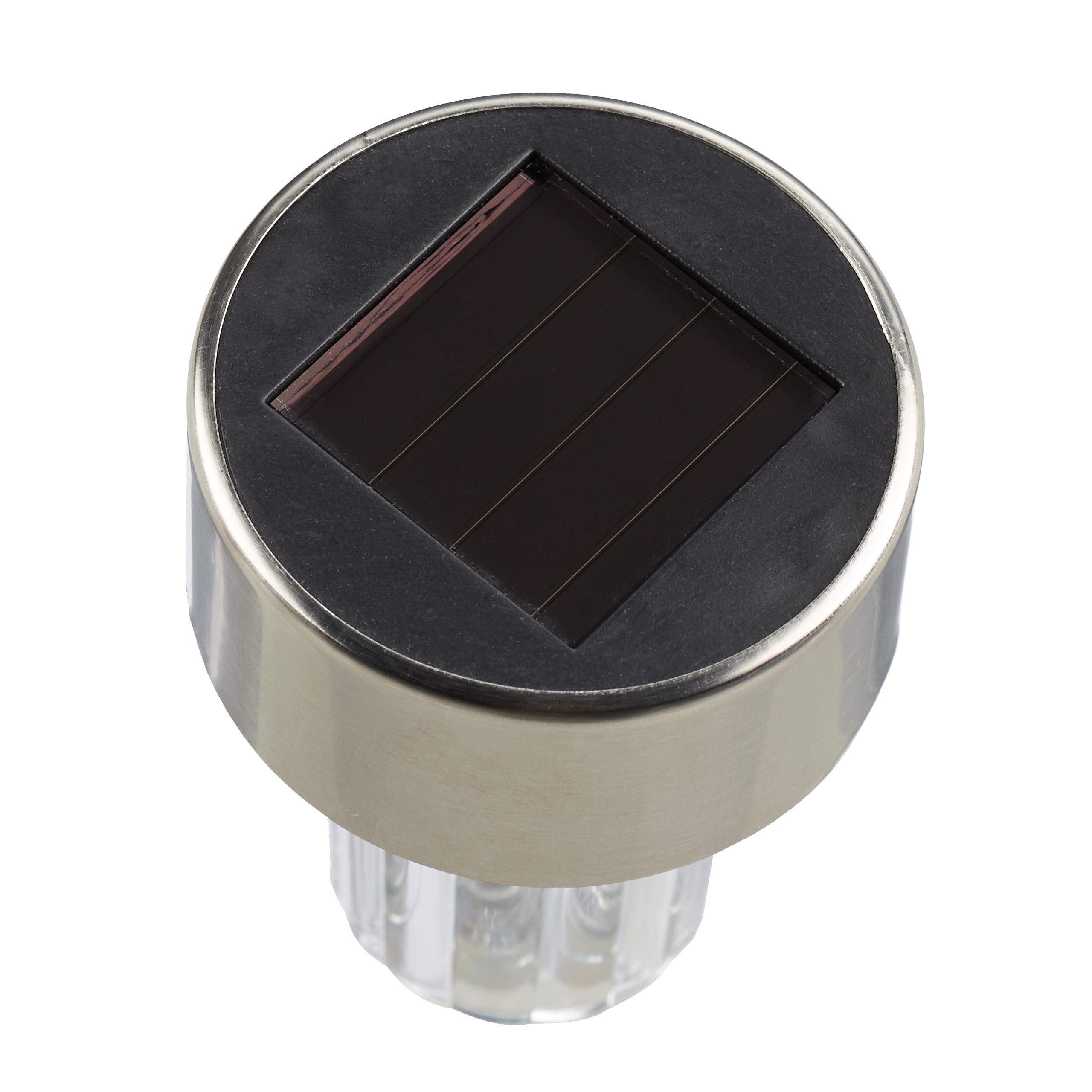 Relaxdays 40 x lampa solarna, wodoszczelna lampa solarna LED, do ogrodu i na taras, zmiana koloru, stal nierdzewna, oświetlenie dróg, srebrne