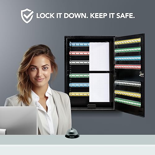 Miniatura 7 de Durabox Gabinete de llaves de 200 posiciones con cerradura de llave, negro (K200) para uso de gestión de llaves por valets, hoteles, concesionarios