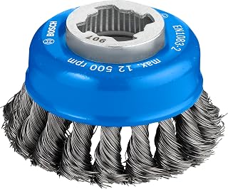Bosch Accessories 1 x örgü tencere fırçası Heavy (metal, X-LOCK, Ø 75 mm, tel kalınlığı 0,35 mm, çap 125 mm, açılı taşlama makinesi aksesuarı)