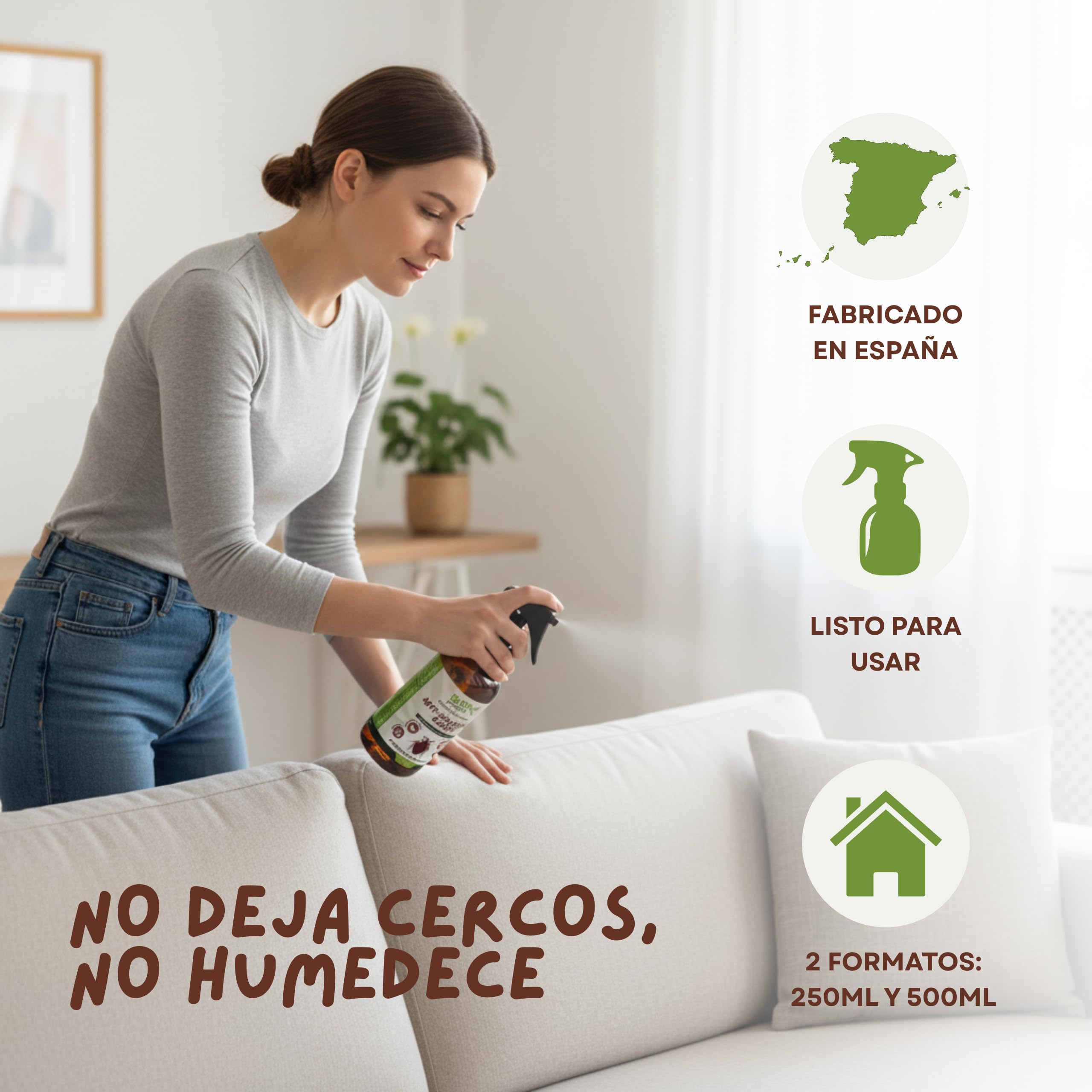 Protect | Spray Anti-Chinches y Ácaros 250ml | Rpelente Con Aceites Esenciales | x10 veces Más Concentrado que Otros | Apto para Textil, Hogar, Sofás, Colchón, Ropa de Cama