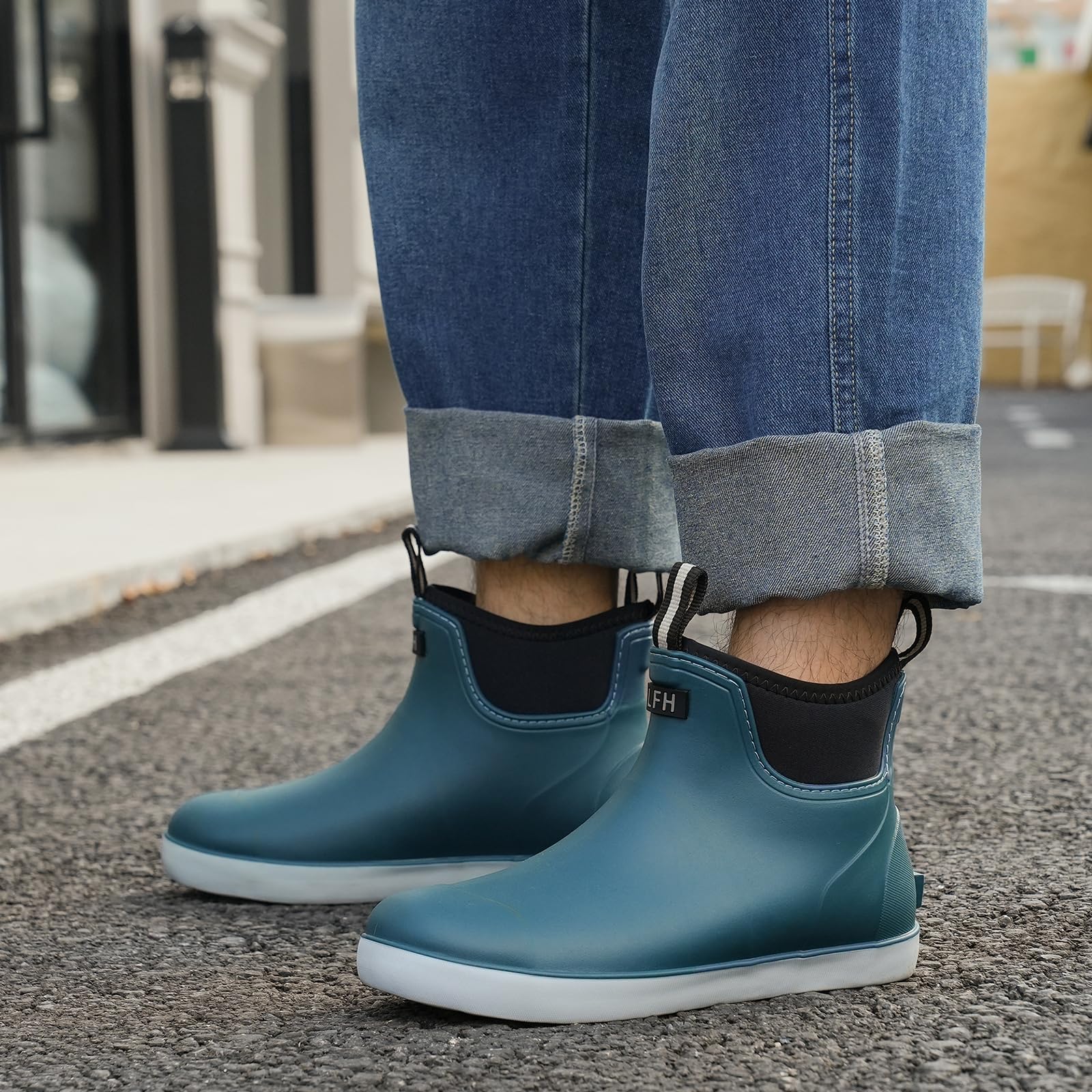 Stivali Pioggia Gomma Uomo, Stivaletti Antinfortunistica Uomo, Stivali Da Pesca, Antiscivolo Comode Shorty Boots Scarpe Da Giardino
