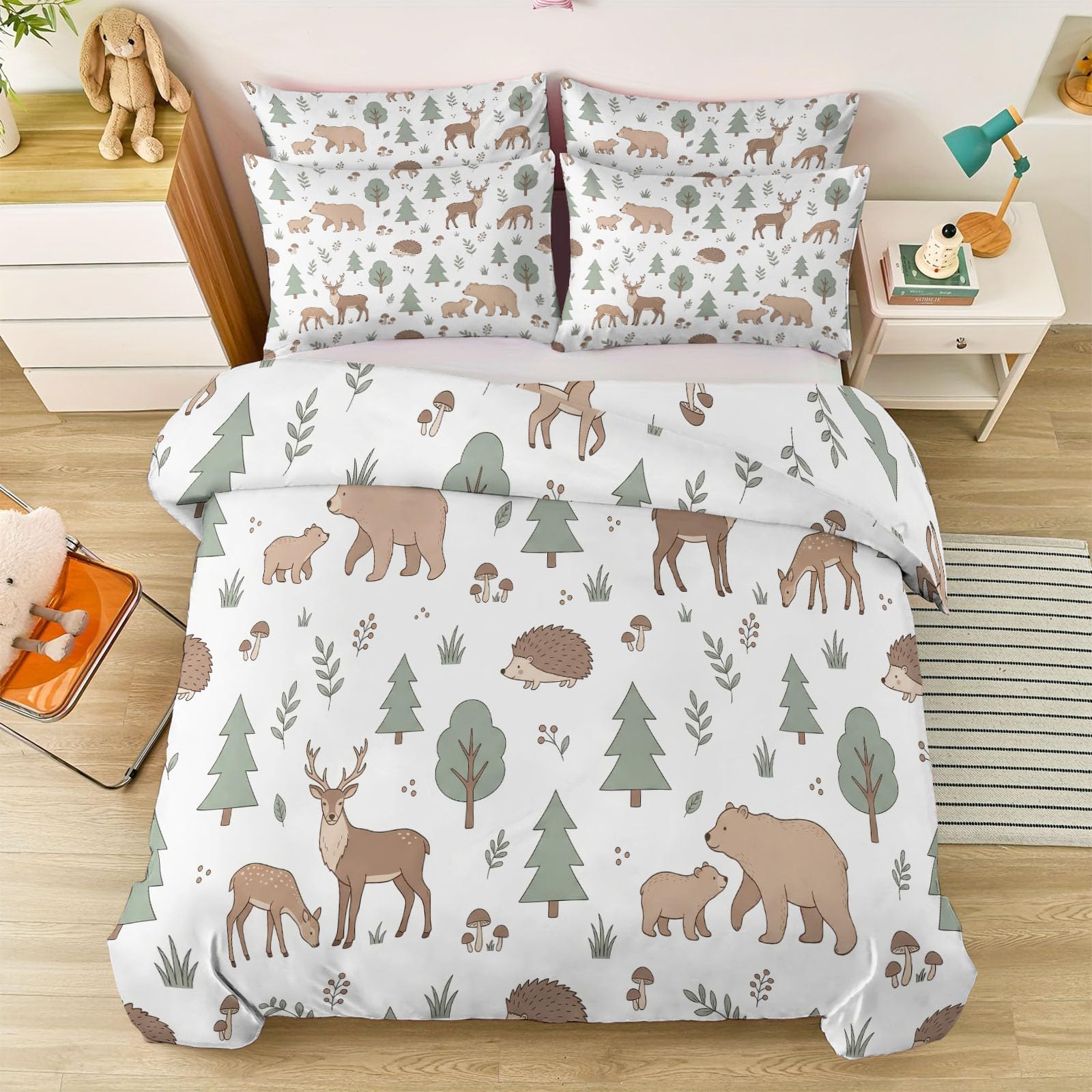 Set copripiumino reversibile bianco morbido nordico minimalista, facile da