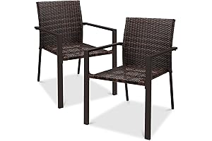 Best Choice Products Stackable Outdoor Wicker Dining Chairs
