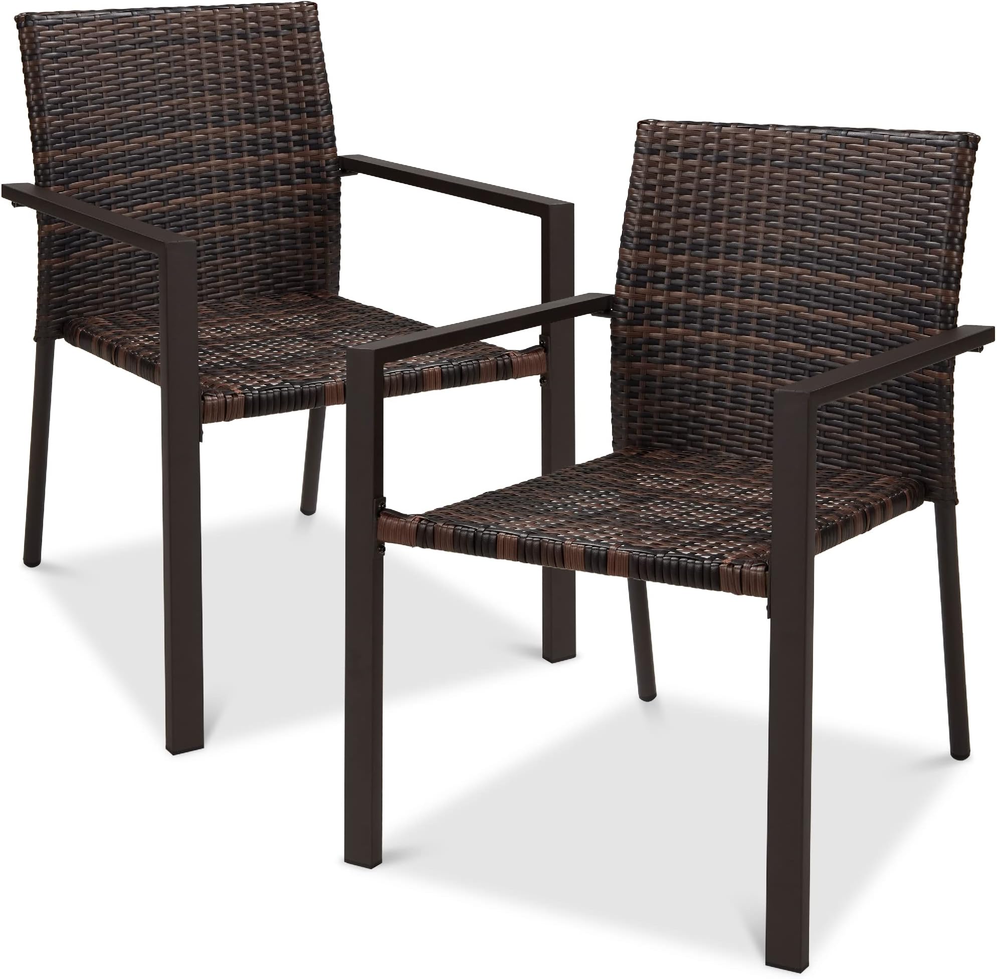 Best Choice Products - Juego De 2 Sillas Apilables De Mimbre Para