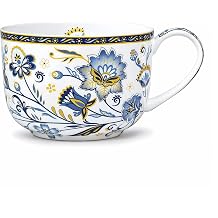 25oz Bone China Soup Mug, Flora Soup Bowl Cup For Coffee Oatmeal Latte