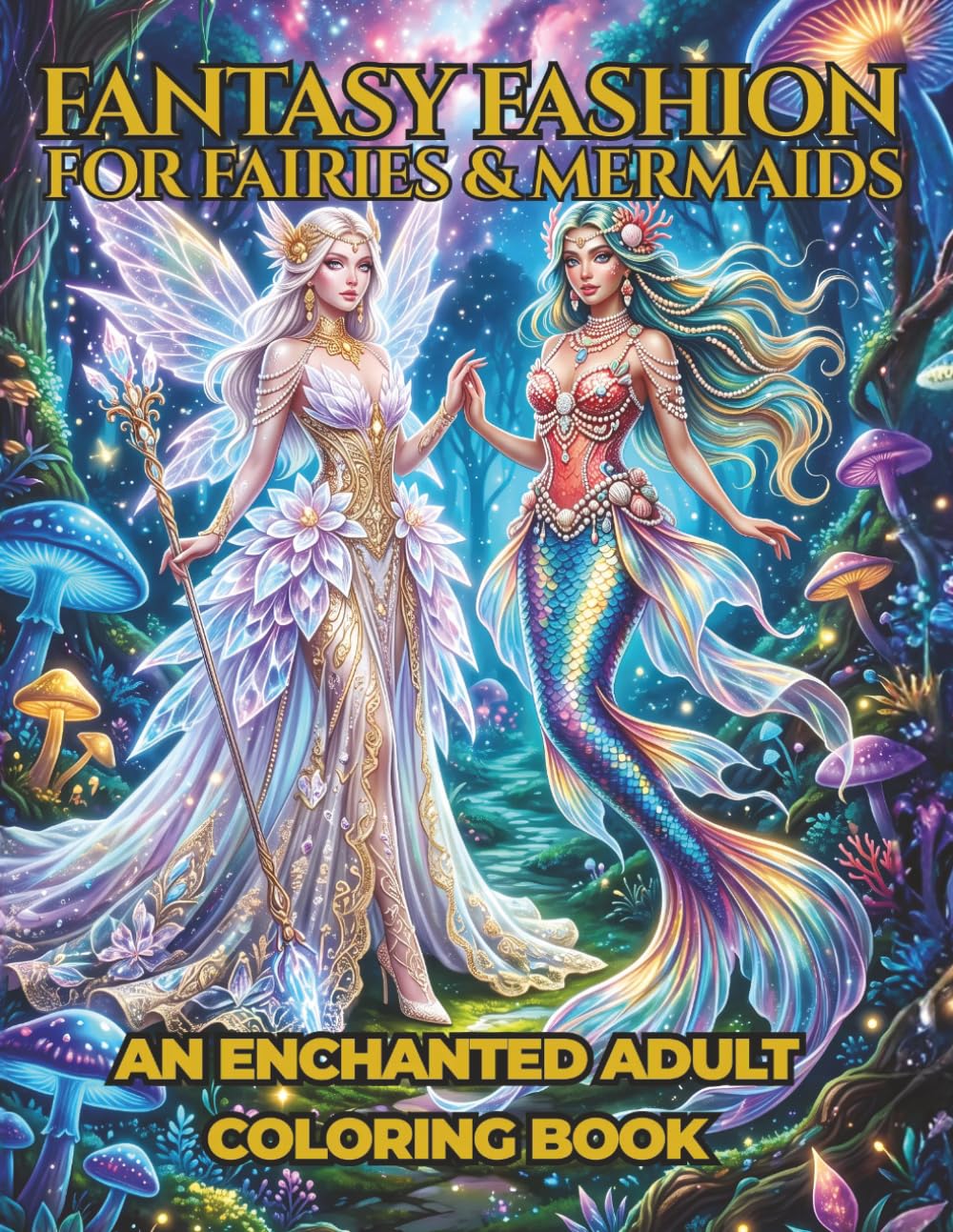 Fantasy Fashion for Mermaids & Fairies: An Enchanted Adult Coloring Book including Mermaids Fairies & Fashion Detailed Coloring for Adults Relaxation and Mindfullness