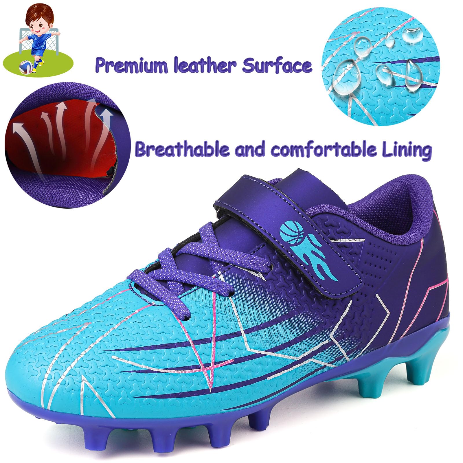 Scarpe da Calcio per Bambino e Ragazzi Sportivo attività all'aperto Professionale competizioni Scarpe da Allenamento Teenager Scarpe da Calcetto Sportivo Spike