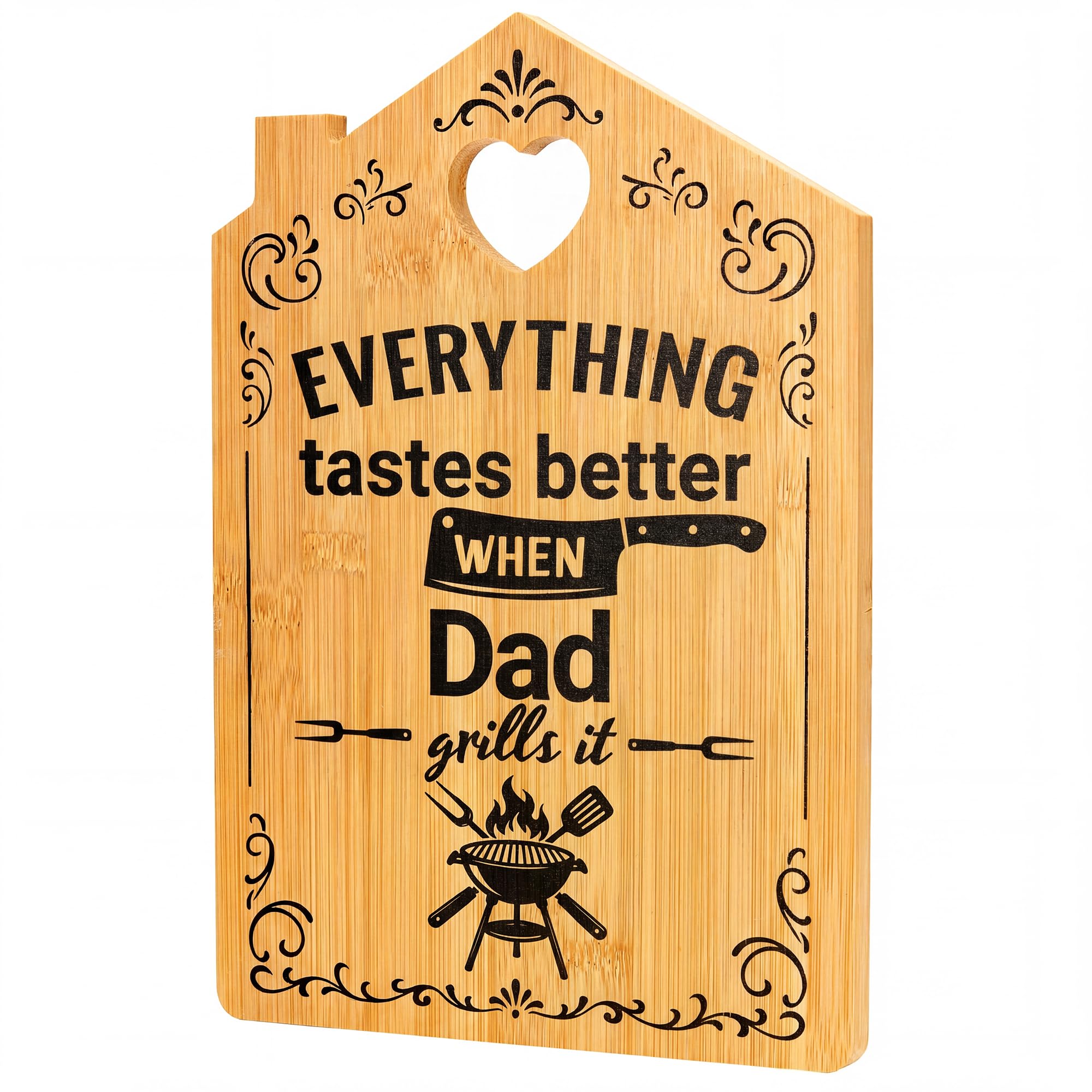 Gift for Dad Engraved Bamboo Cutting Board, Fathers Day Birthday Gift for Dad from Daughter Son, Unique Sentimental Kitchen Gift for Dad
