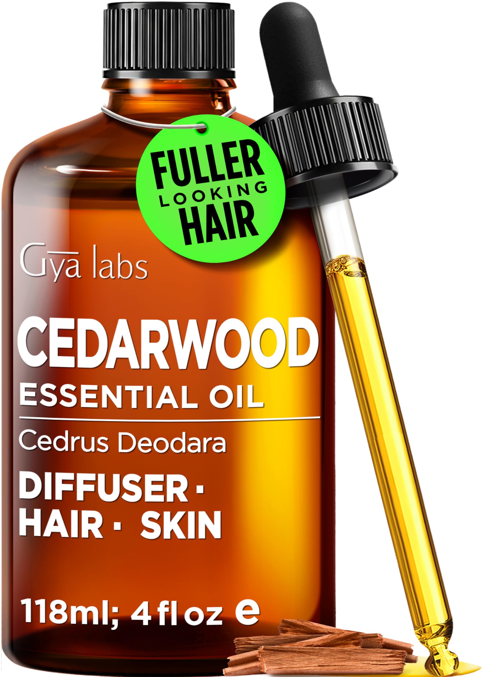 Cedarwood Essential Oil for Skin, Hair &amp; Diffuser - 4 Fl Oz