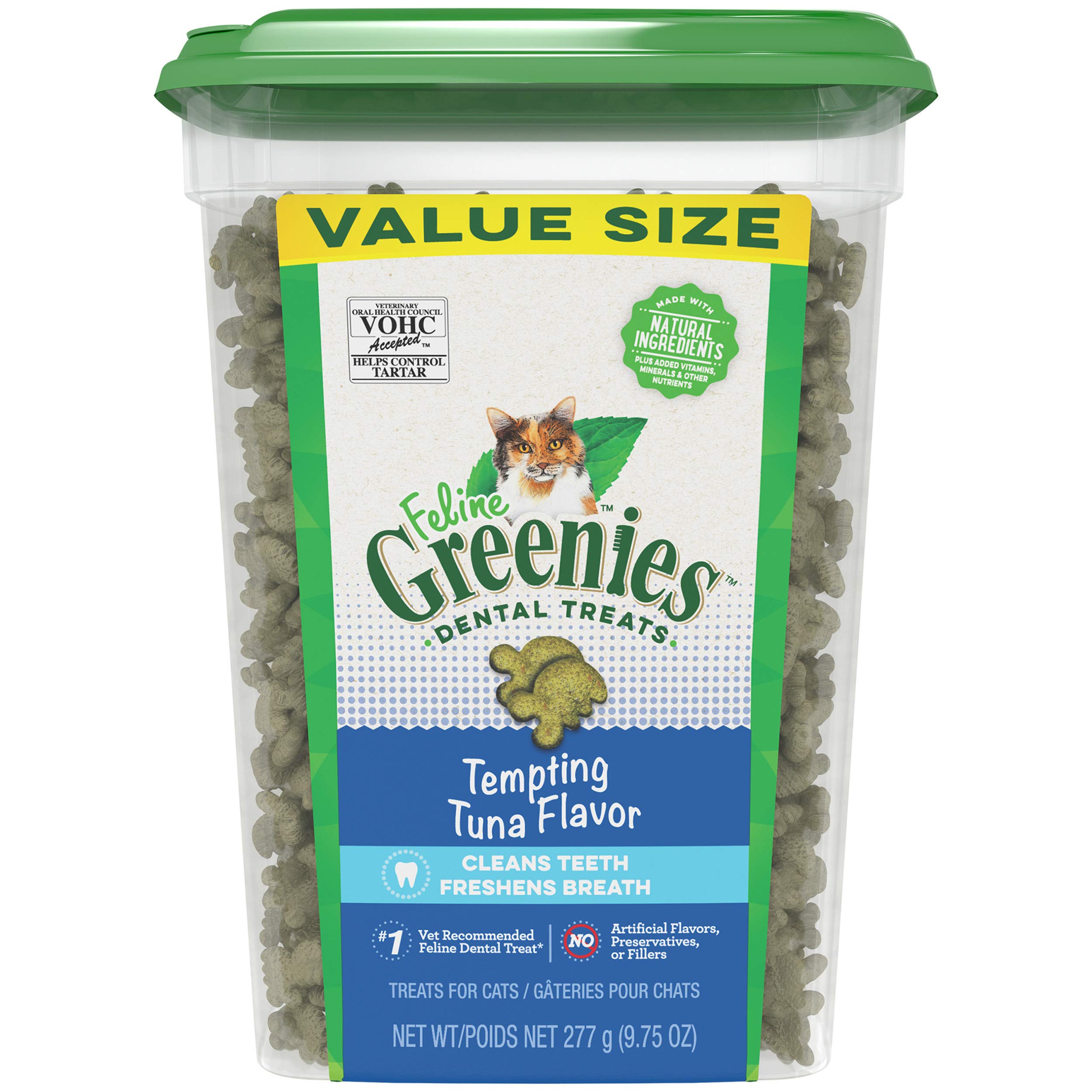 Greenies Feline Natural Dental Care Cat Treats, Tuna Flavor, All Bag Sizes