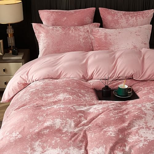 Miniatura 81 de PHF - Juego de funda de edredón de pana ligera, tamaño California King, 3 piezas de mantas, con cierre con botón, 8 lazos en las esquinas, suave