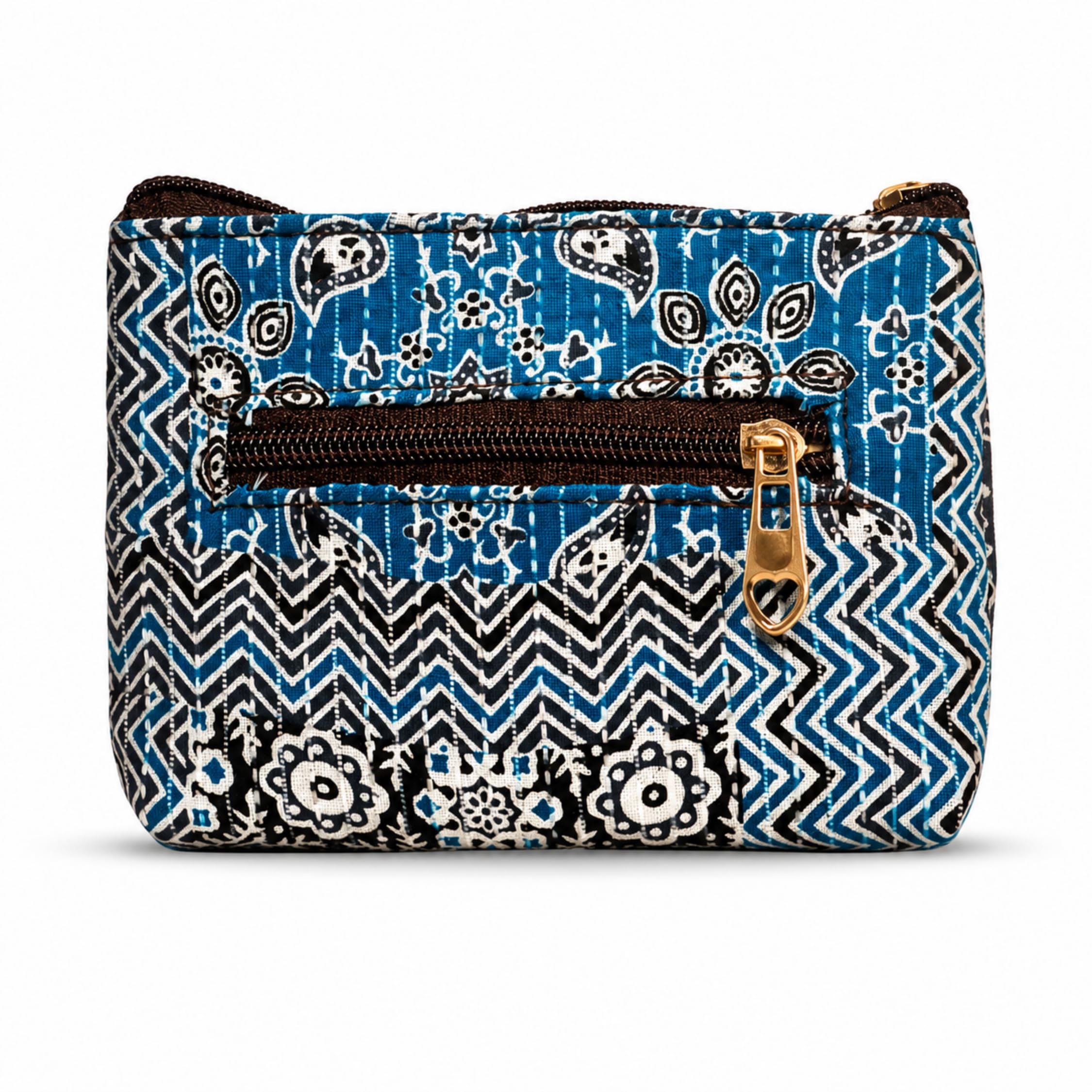 Embroidery Printed Multipurpose Classic Utility Pouch for Women (SNZ-024036) (Blue)-image-3