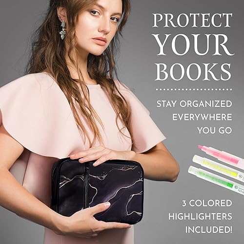 Miniatura 7 de Scheuer Brand Funda para la Biblia para mujer de 8.5 x 11 x 2.4 pulgadas, funda negra de la Biblia para hombres, funda de la Biblia de piel