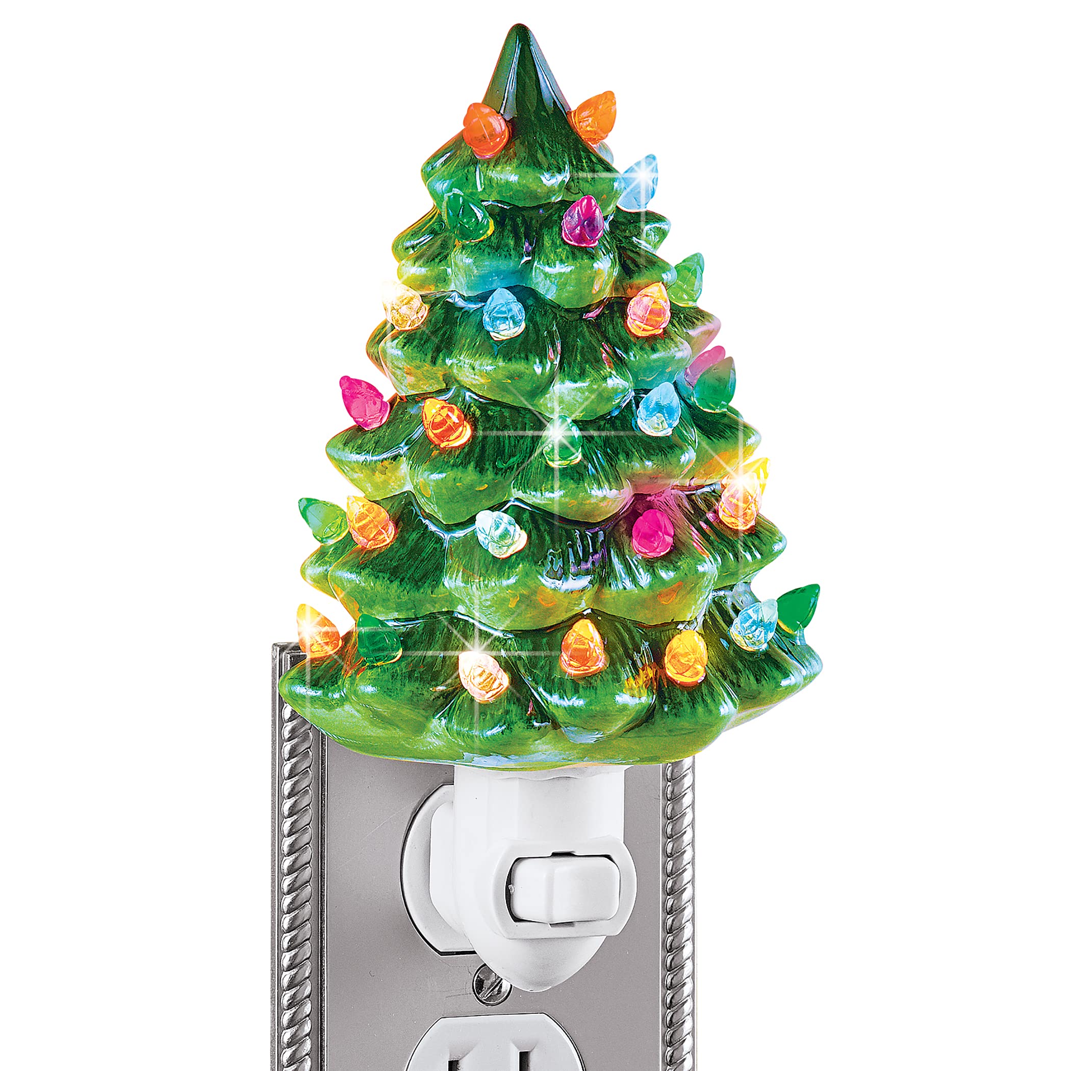 Ceramic Christmas Tree Night Light - 6H Nostalgic Decorative Bathroom Decoration