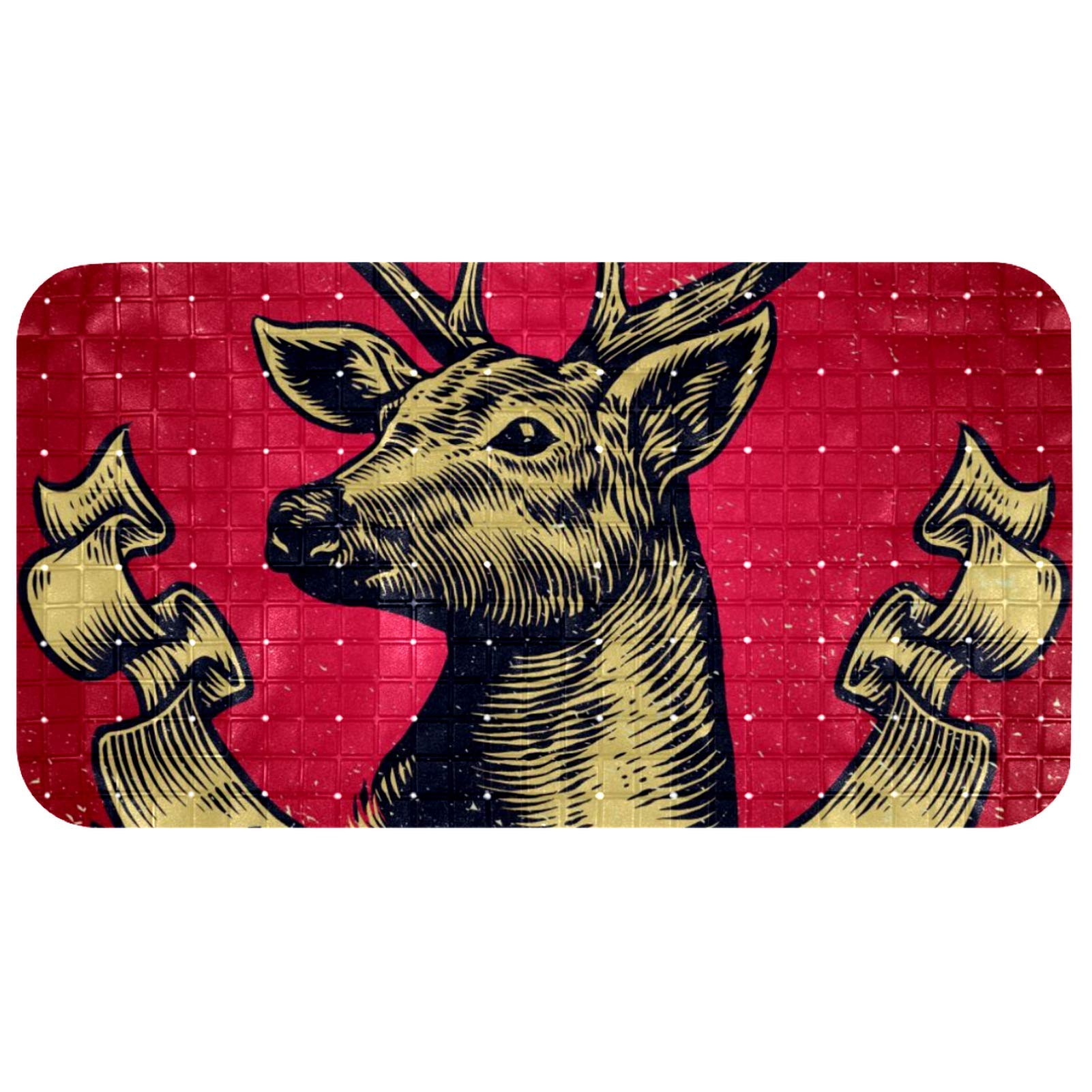 Tapis de bain enfants Bennigiry renne de Noël 37,5x68,5 cm pour douche bébé