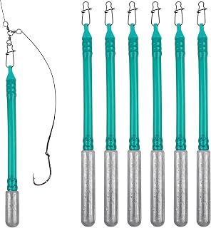 Dragging Weights for Catfishing Trolling, Drifting Dragging Sinkers, Bottom Search Lead Stick Weights with Plastic Pipe Duo Lock Snap Clips 1.5oz 2oz 3oz 4oz