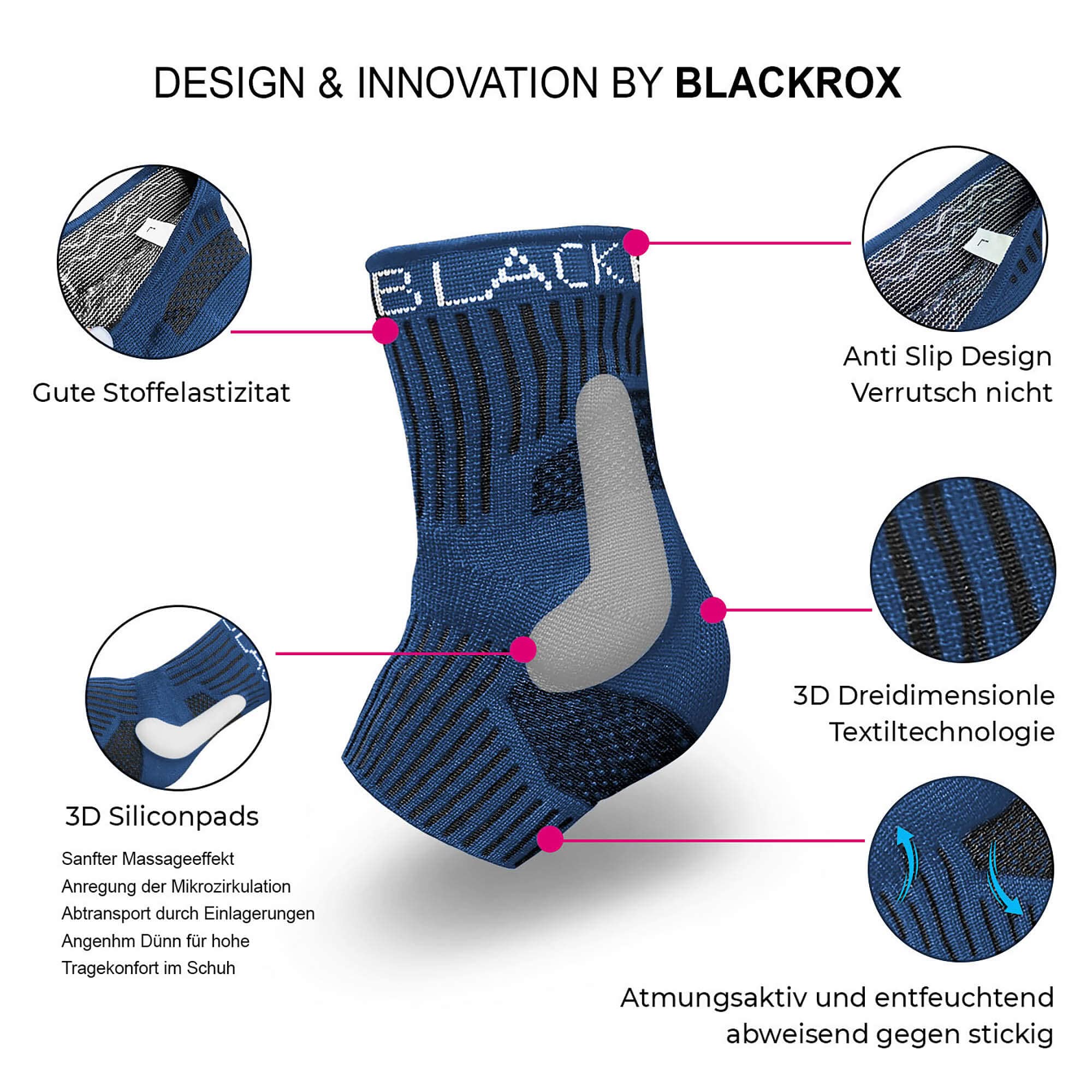 BLACKROX Fascia per caviglia [vincitore del confronto 2024], taglia S-L