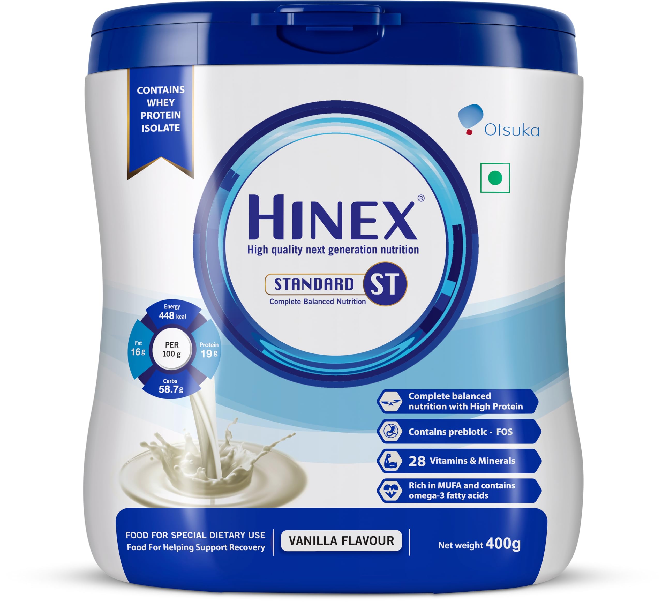 Hinex ST Nutritional Meal Replacement Drink, 19g Protein per 100g