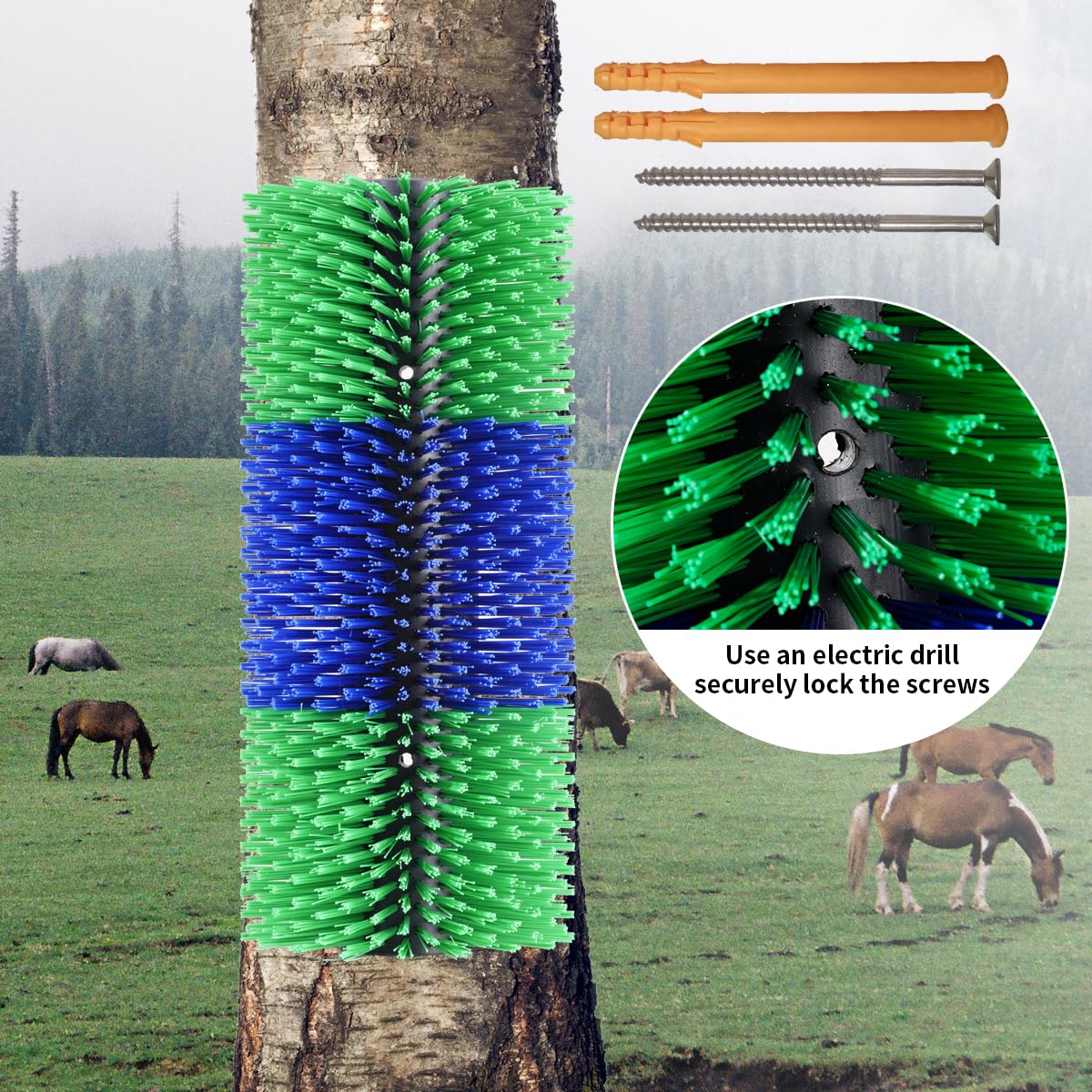 2 cepillos rascadores de ganado, rascadores de caballos, arbustos de masaje, aseo de animales, alivio de la picazón para un tacto suave, adecuado para vacas, ganado, caballo, cabra, cerdo (con