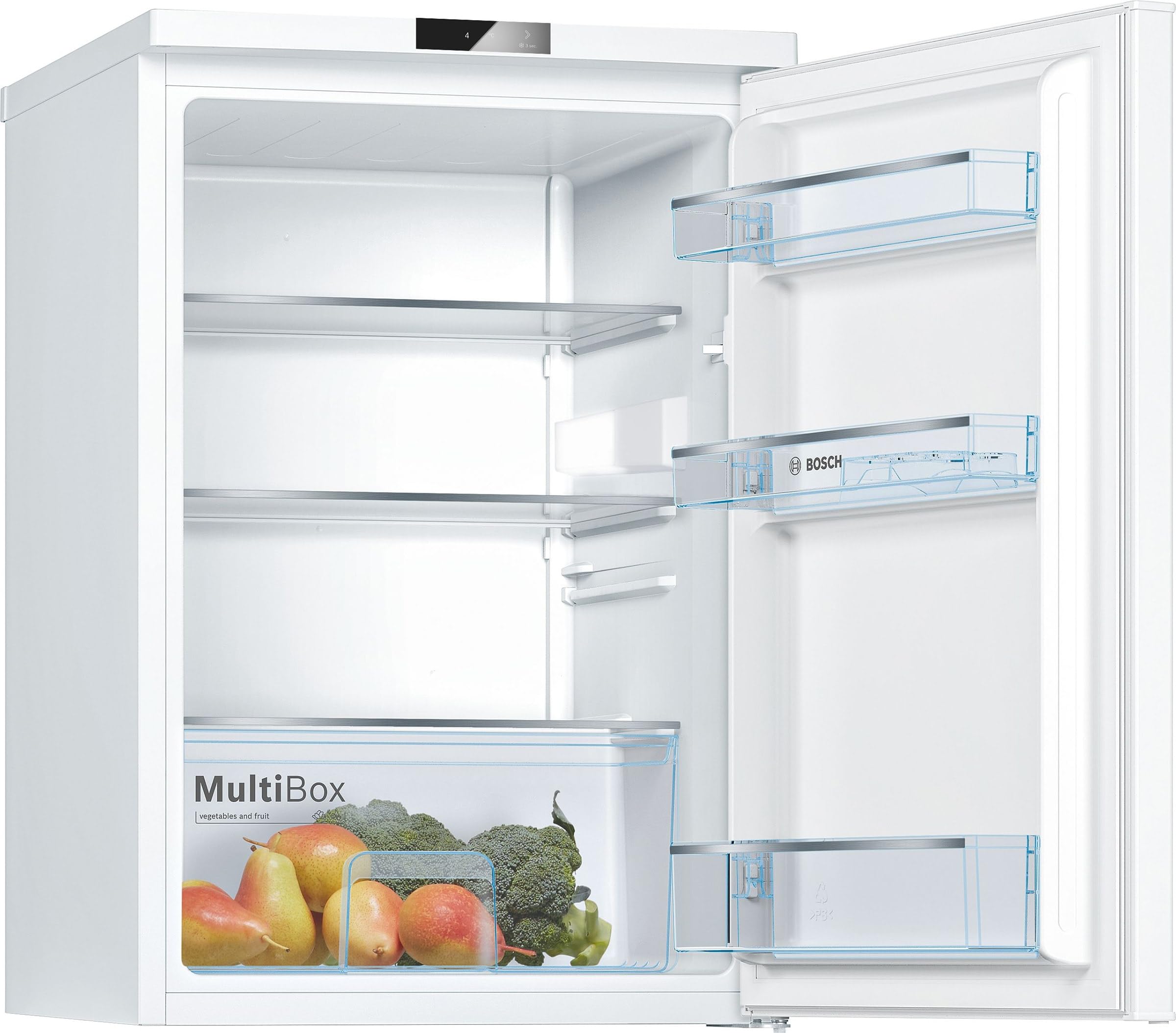 Bosch KTR15NWEBP, Seria 2, Mała lodówka, Darmowa pozycja, 85 x 56 cm, 134 l, Biały