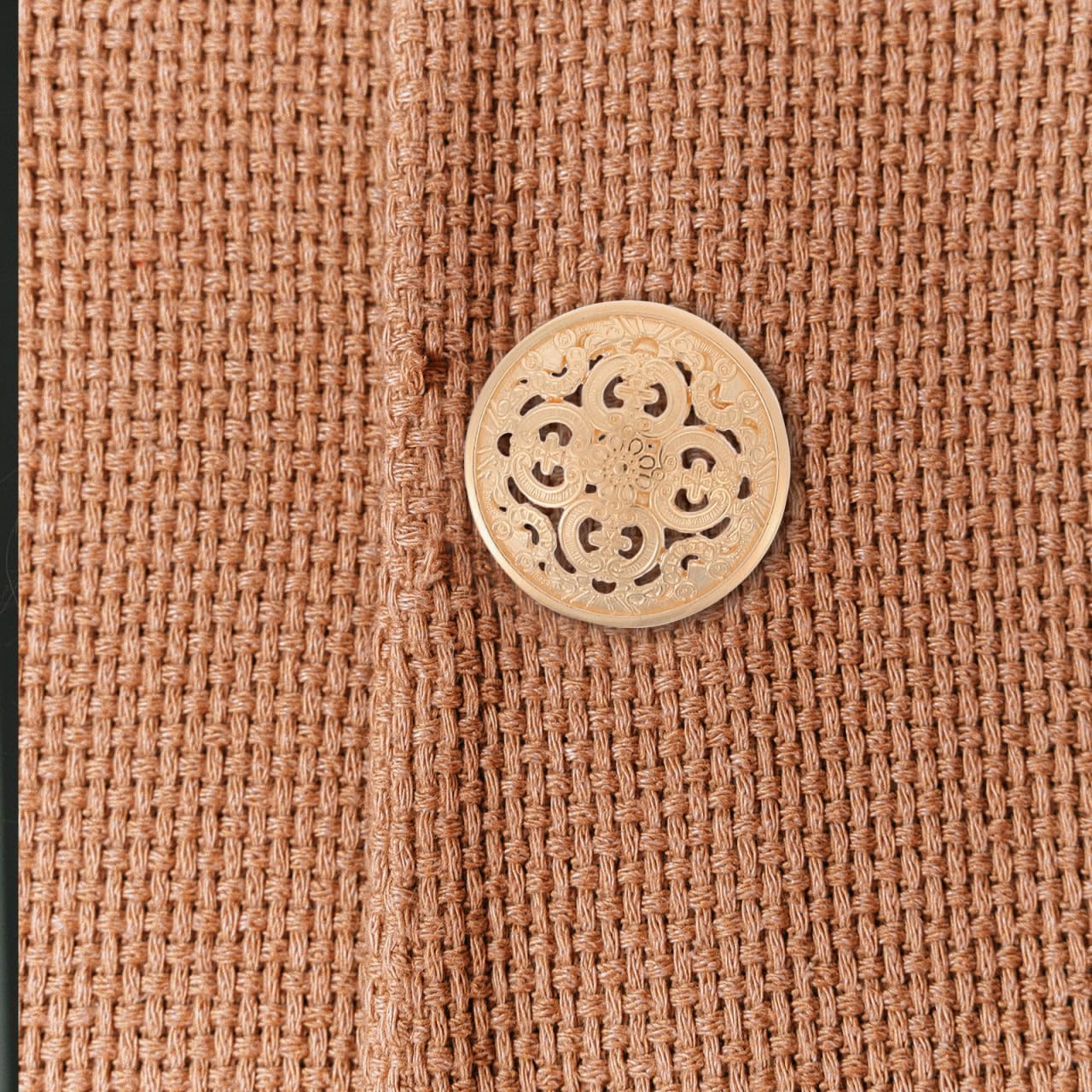 MILISTEN 30pcs Round Metal Hollow Out Buttons - Flat Coat Jacket Trousers Buttons (Light Golden, 25mm) - Image 9