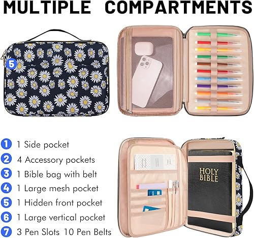 Miniatura 2 de Dofilachy Fundas para la Biblia para mujer, elegante funda de la Biblia para mujer, funda grande para la Biblia con asa duradera, funda de