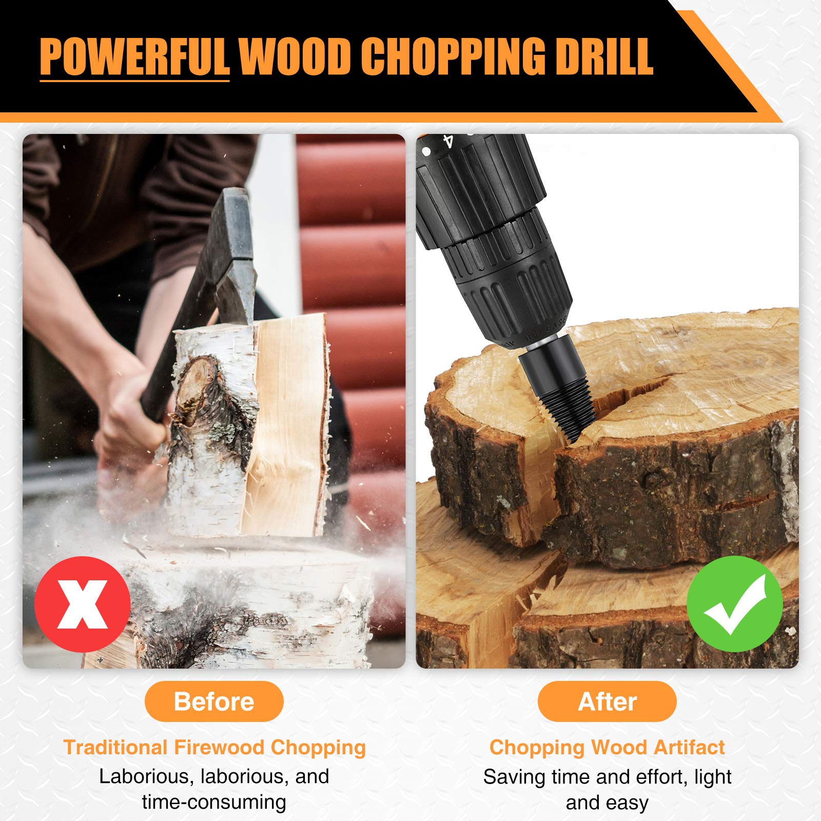 Buy Firewood Log Splitter Drill Bit Removable Wood Splitter Drill Bits