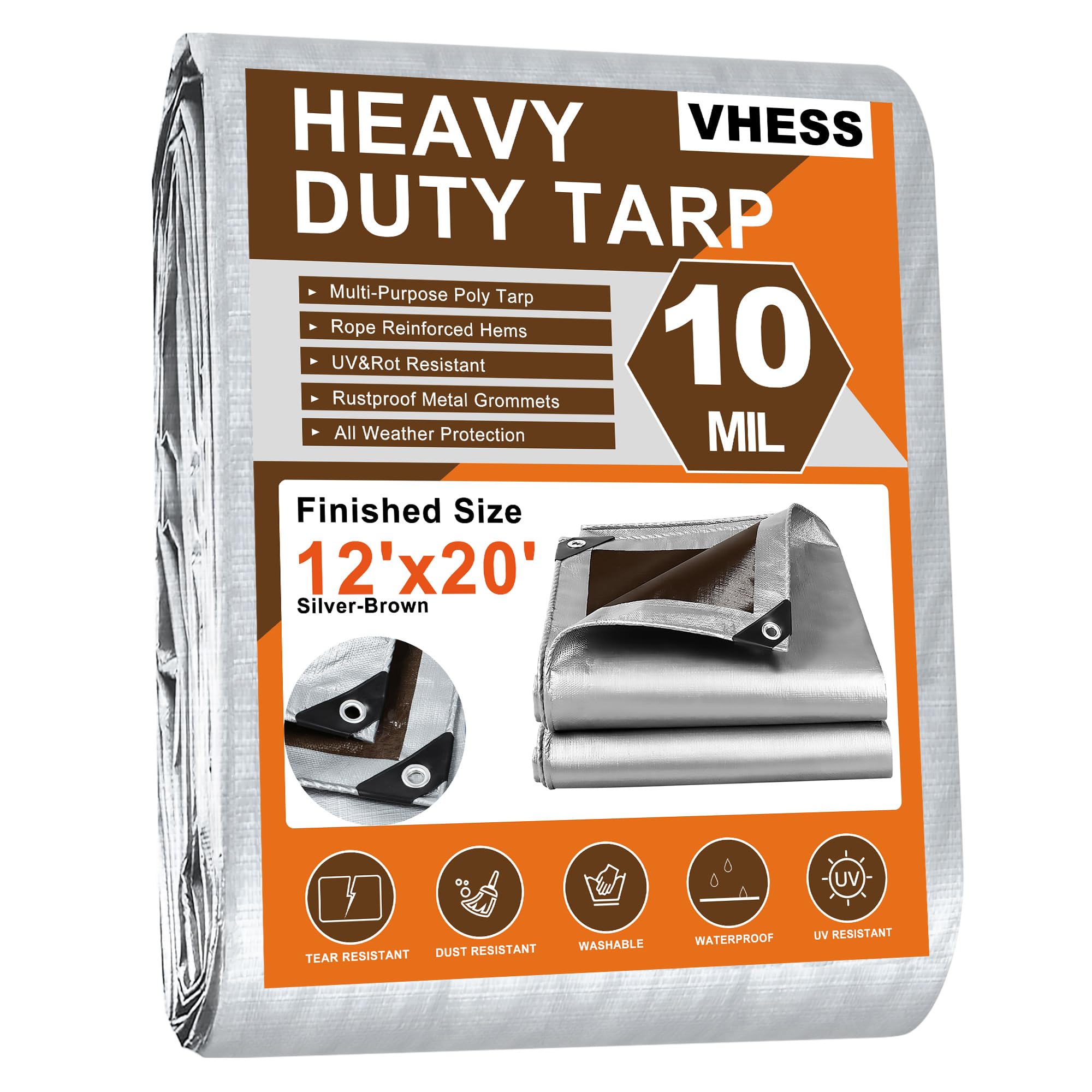 Tarps Heavy Duty Waterproof 12’ X 20’ (VHESS)