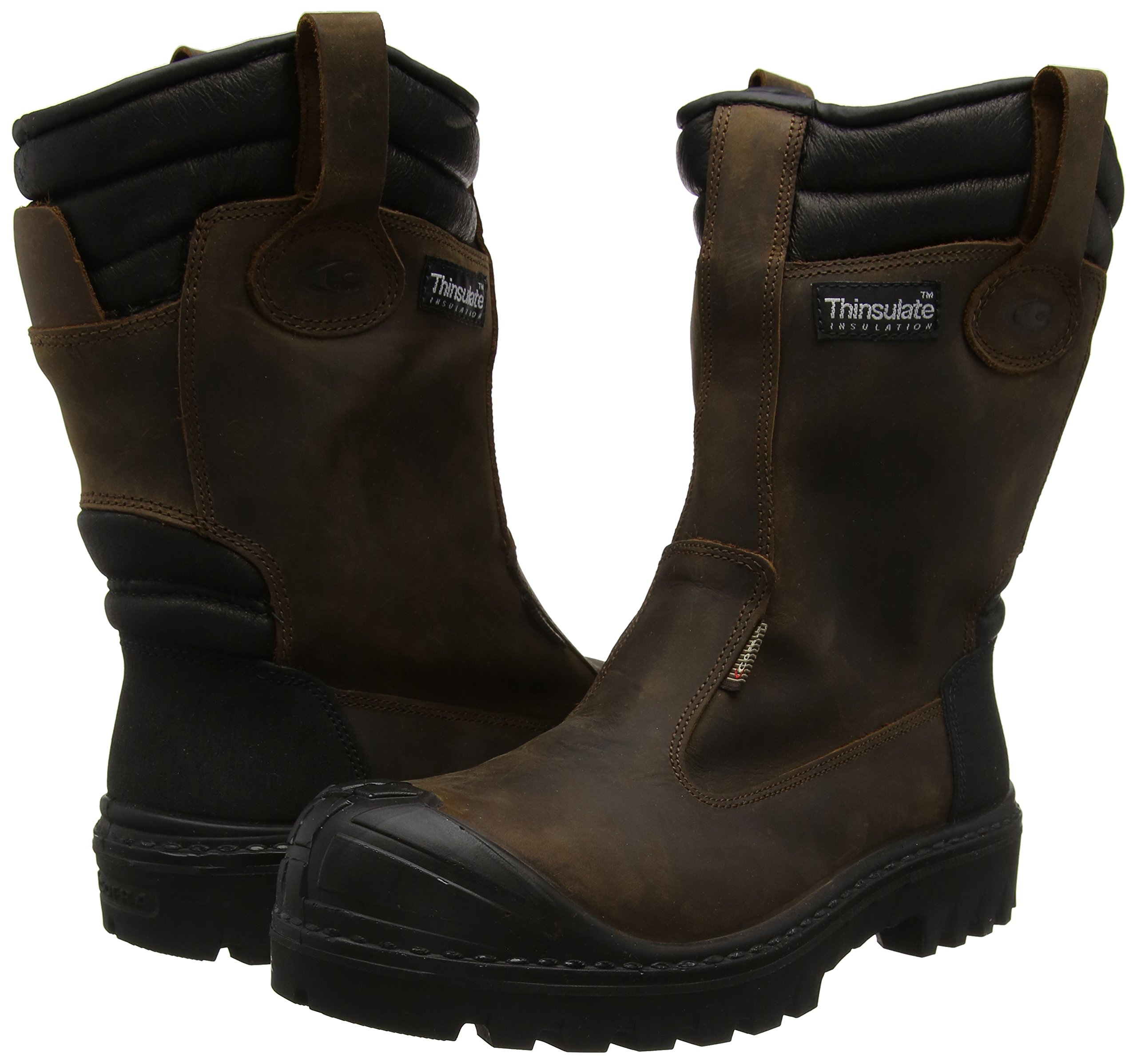COFRA Baranof S3 - Botas de seguridad de piel marrón con puntera Thinsulate para trabajo