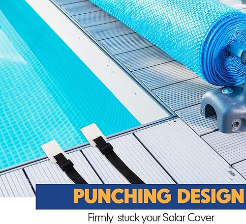 Miniatura 5 de Treela Juego de 48 correas de sujeción para carrete de cubierta solar para piscina, kit de correas de cubierta solar para piscina enterrada, incluye