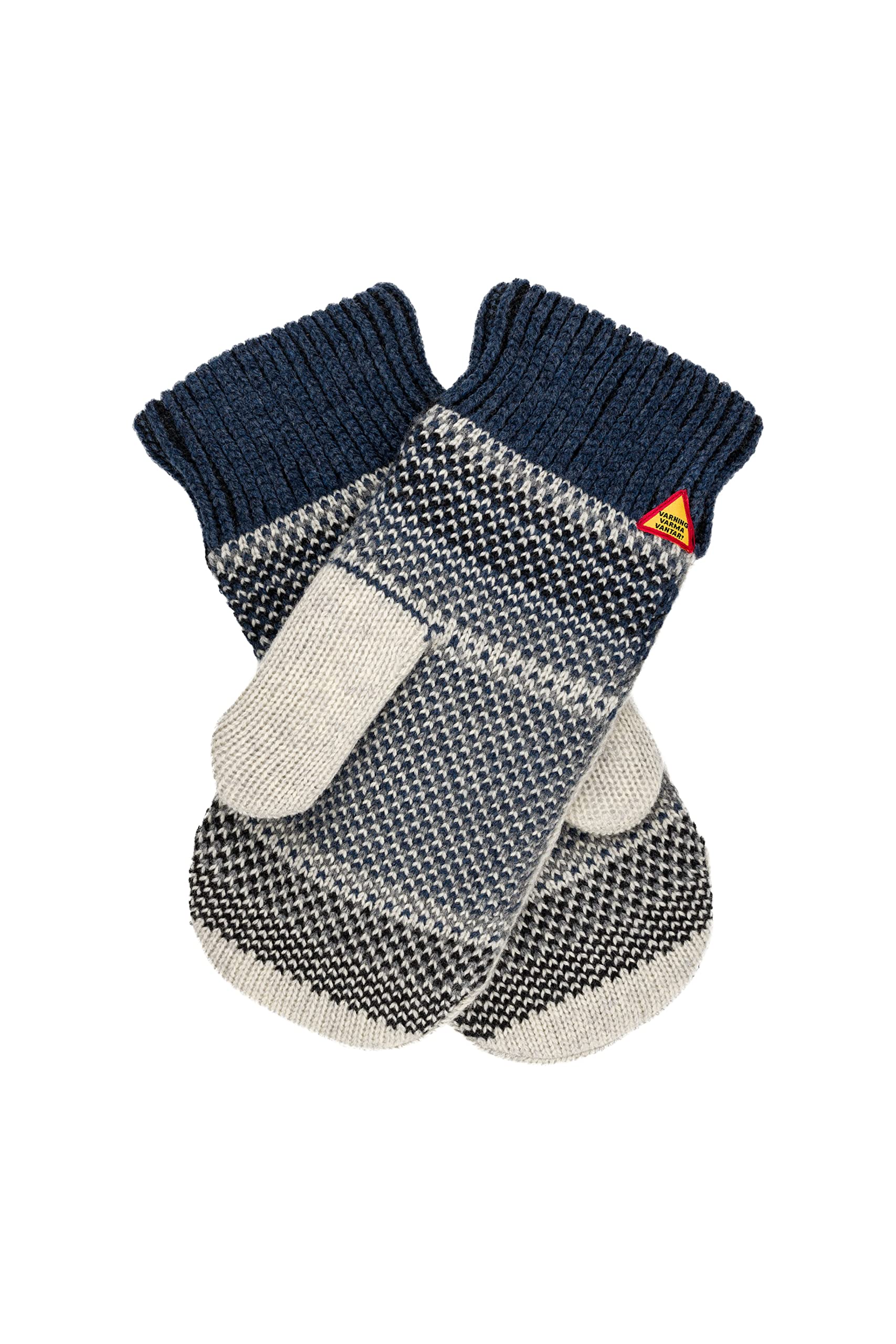 ÖJBRO VANTFABRIK guanti in maglia lana merino Dalarna Blå M (7-9) blu guanto fuderato caldi morbidi uomini donne Svezia