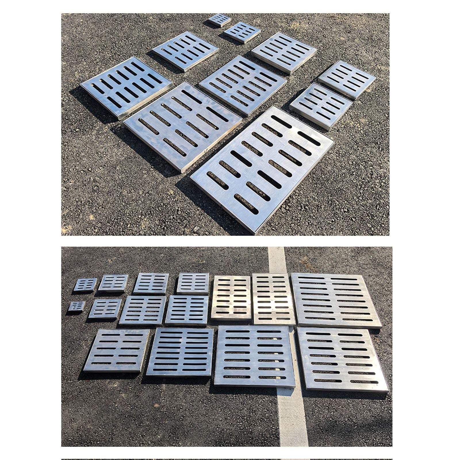 Cubierta De Desagüe De Ducha Cuadrada, Rejilla De Desagüe De Clase B, Rejilla De Desagüe De Acero Galvanizado, Rejilla De Desagüe Cuadrada Plateada para Entrada De Vehículos, Cocina Y Baño(60*60*3cm)