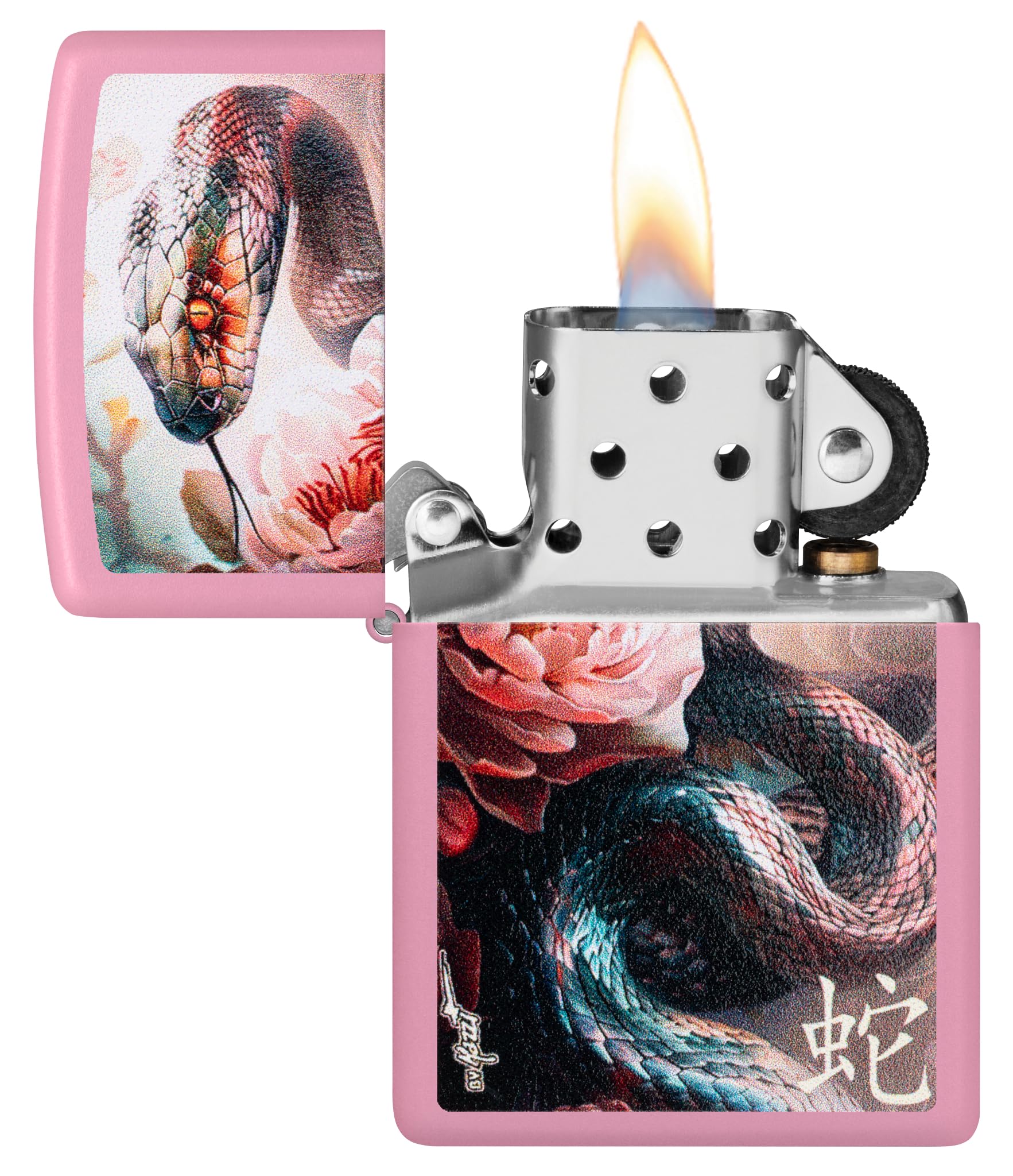 Zippo Sturmfeuerzeug - Animals - Mazzi, Pink Matte, Color Image - Nachfüllbar - Wiederverwendbar - Windfestes Design - Geschenkbox - Made in USA