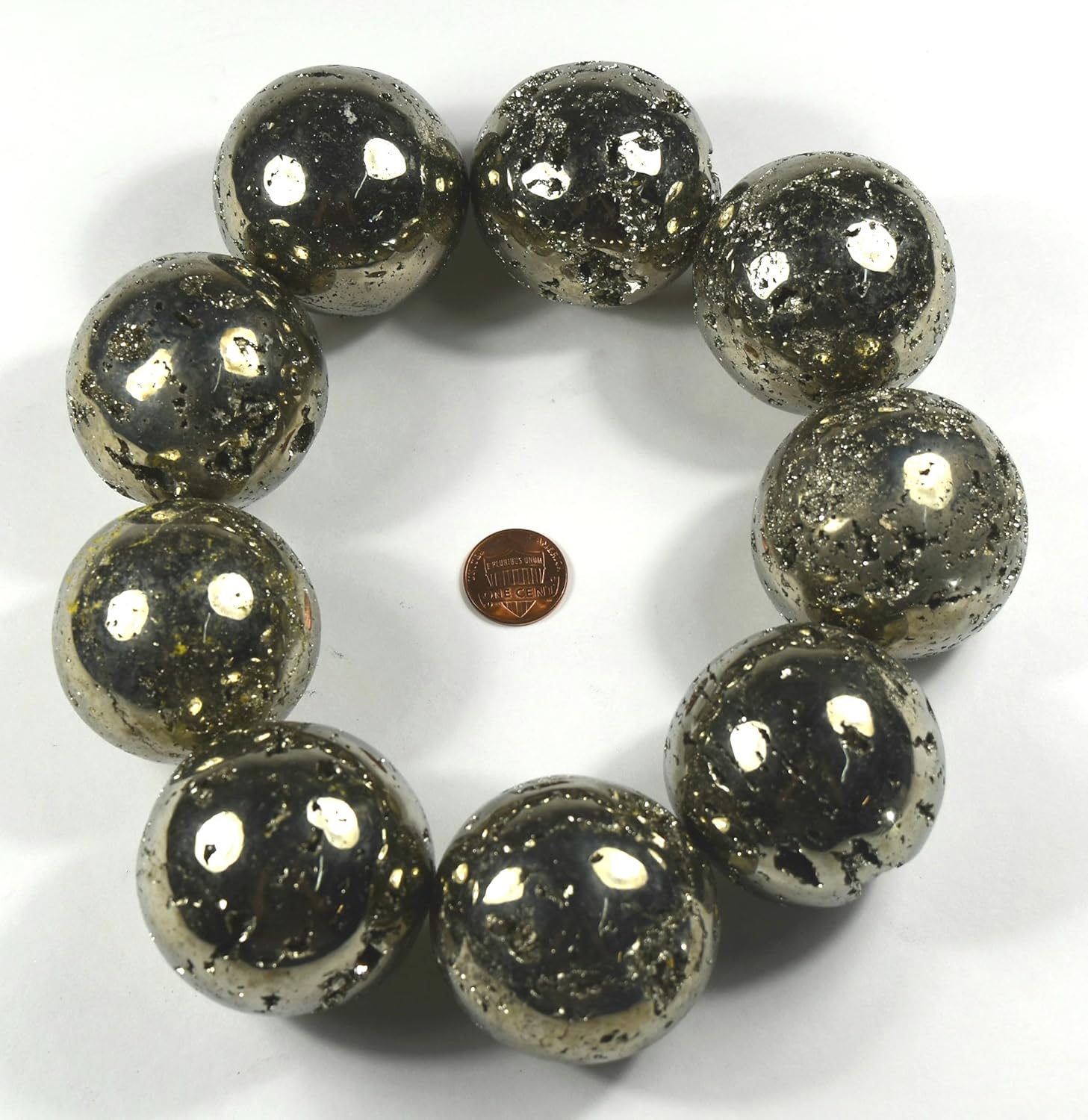 HQRP 46mm Golden Iron Pyrite Sphere Polished Natural Sparkling Gemstone Cubes Druzy Crystal Mineral Geode Cluster Ball - Peru + Stand (1PC)