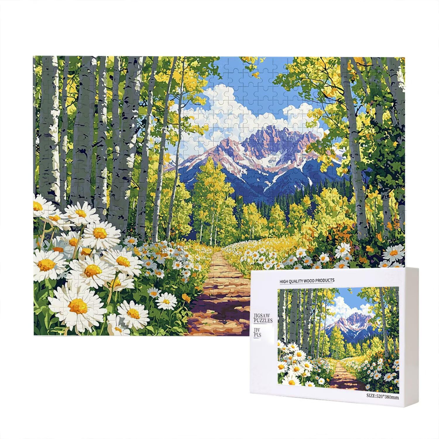 Jigsaw Puzzle, 1000 Pezzi Puzzle Classici, Albero Di Betulla Puzzle Rilassamento Intelligence, Mpossibile Difficile Puzzle Impegnativo per Adulti Puzzle Gioco Familiare, Regalo per Amore Fiori fr0-807