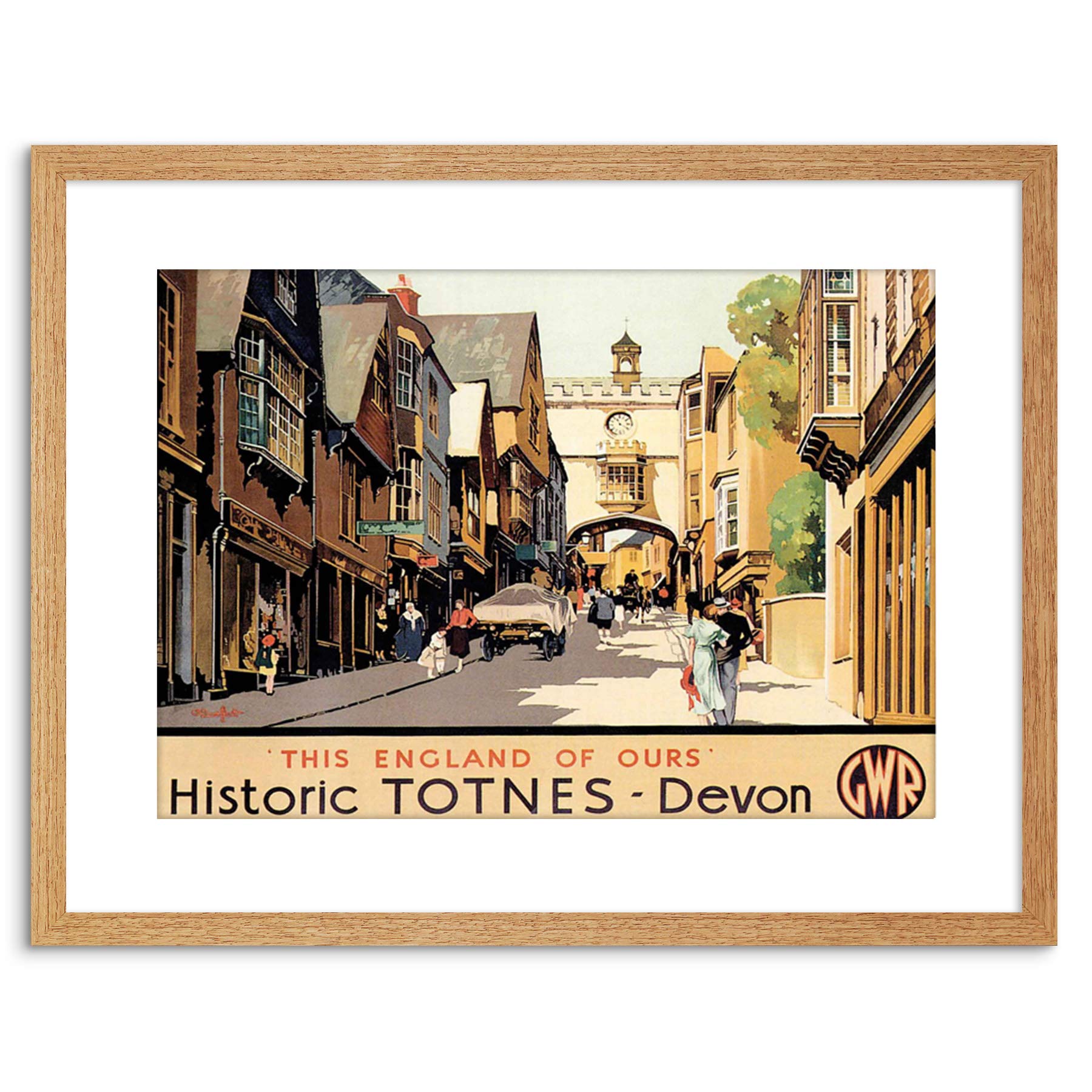 Wee Blue Coo TRAVEL TOTNES DEVON GWR OLD TOWN UK VILLAGE HIGH STREET FRAMED PRINT F97X6959