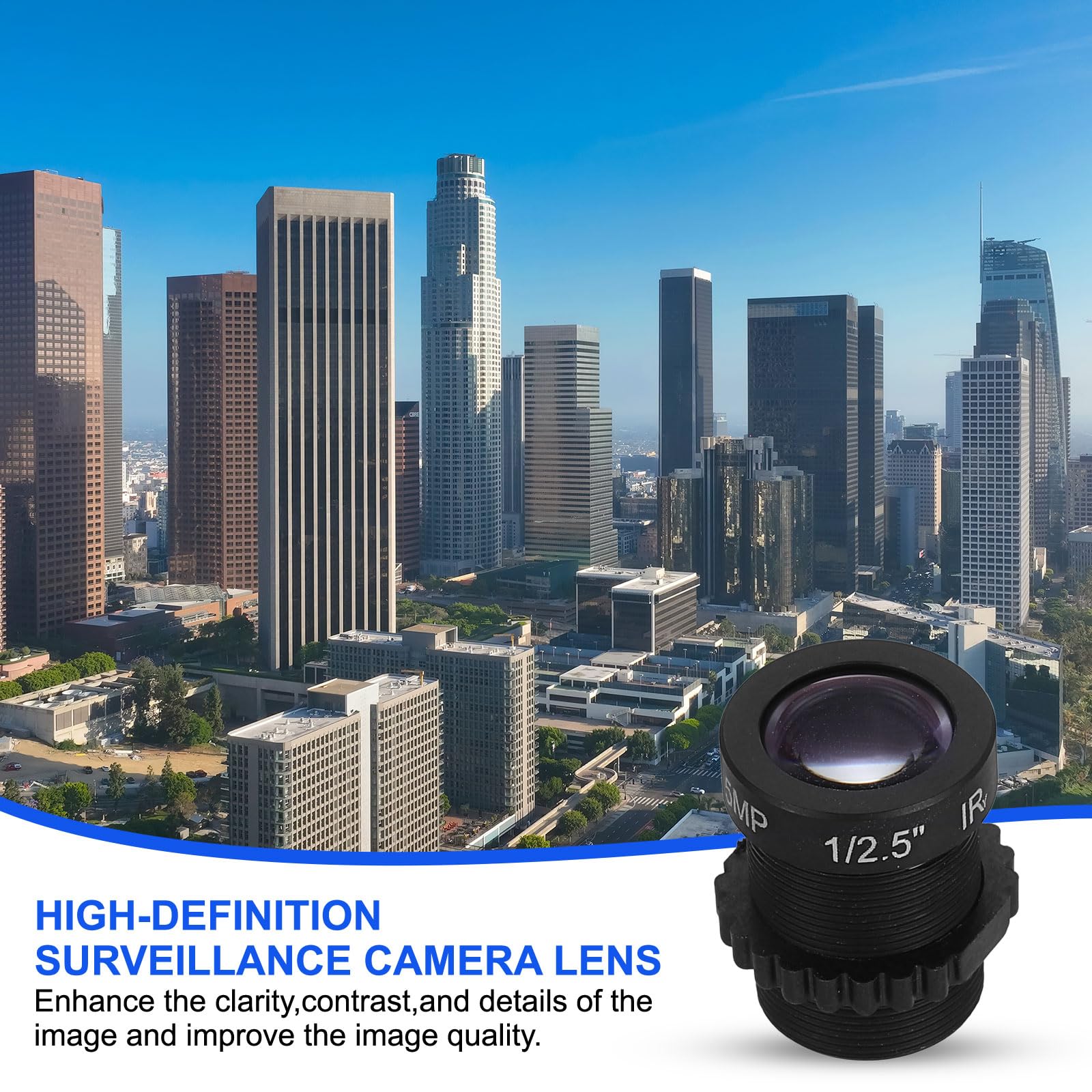 Objectif De Caméra CCTV 12mm HD 5MP Sécurité Angle Large Monture M12 Ouverture Fixe