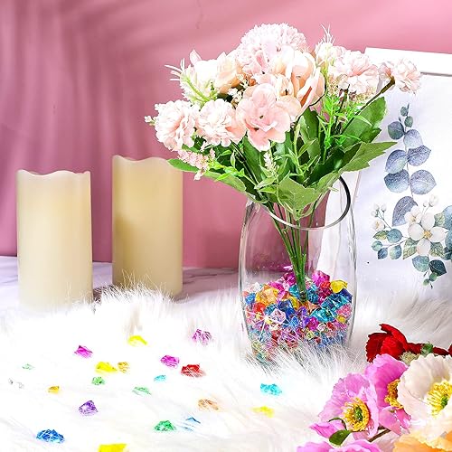 Miniatura 7 de Syhood 570 Pcs 5 Sizes Multicolor Fake Crushed Ice Rocks Plastic Gemstones Acrylic Crystal Gems Diamonds Pirate Treasure for Crafting Christmas Vase